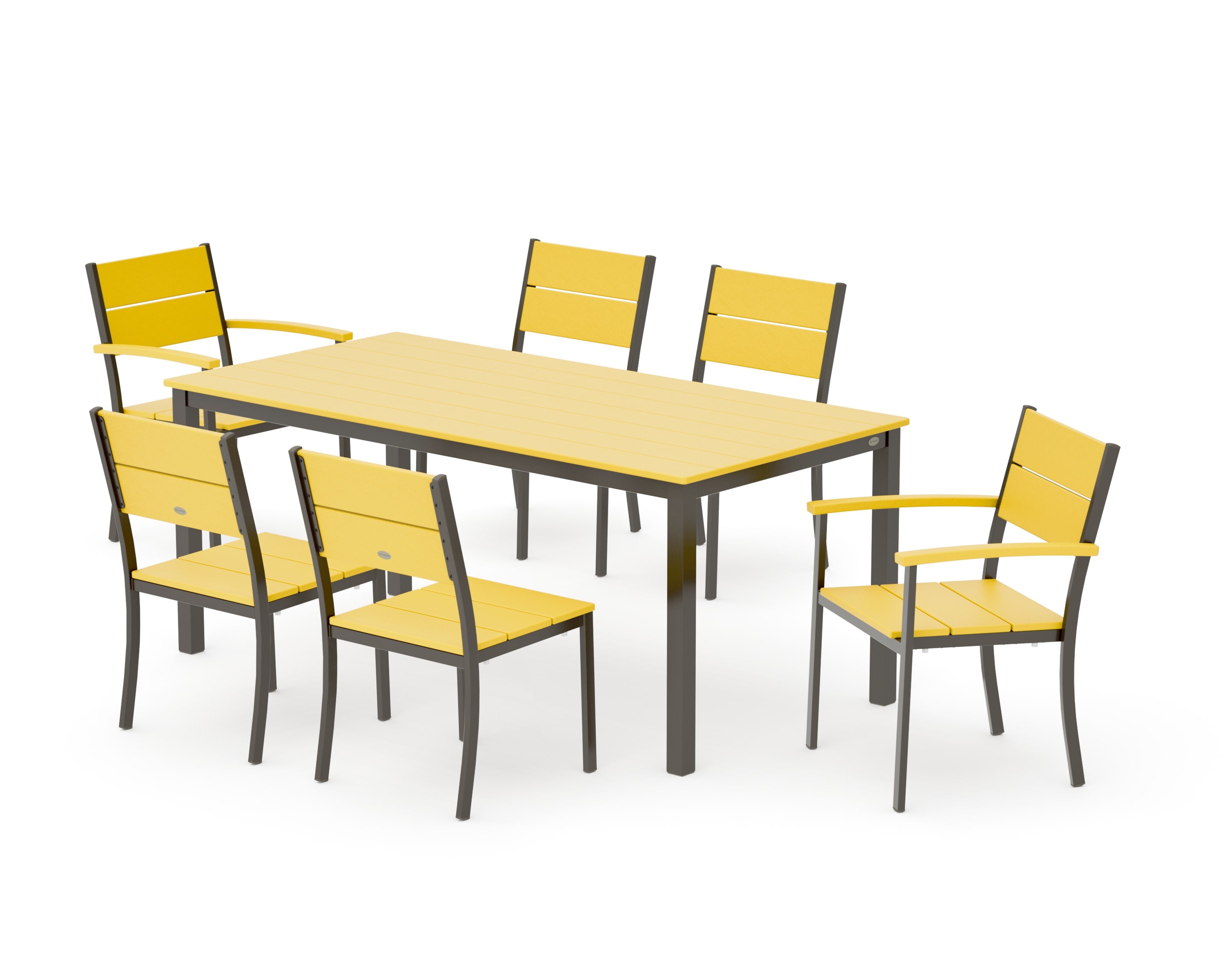 Main Street 7-Piece Dining Set in Bronze / Lemon