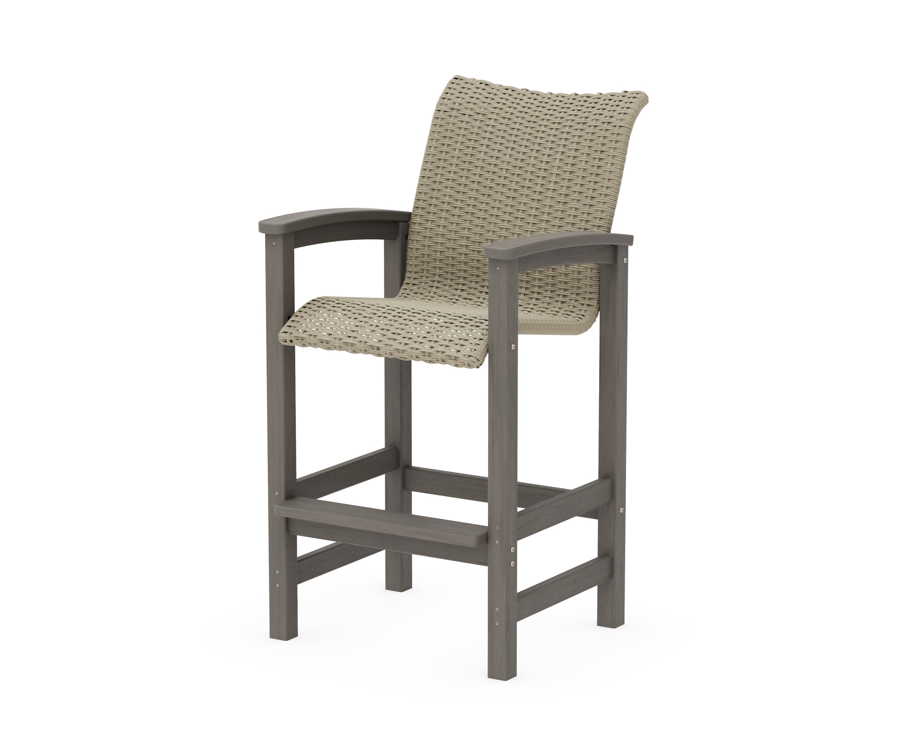 Coastal Woven Bar Chair in Driftwood / Dune Grass