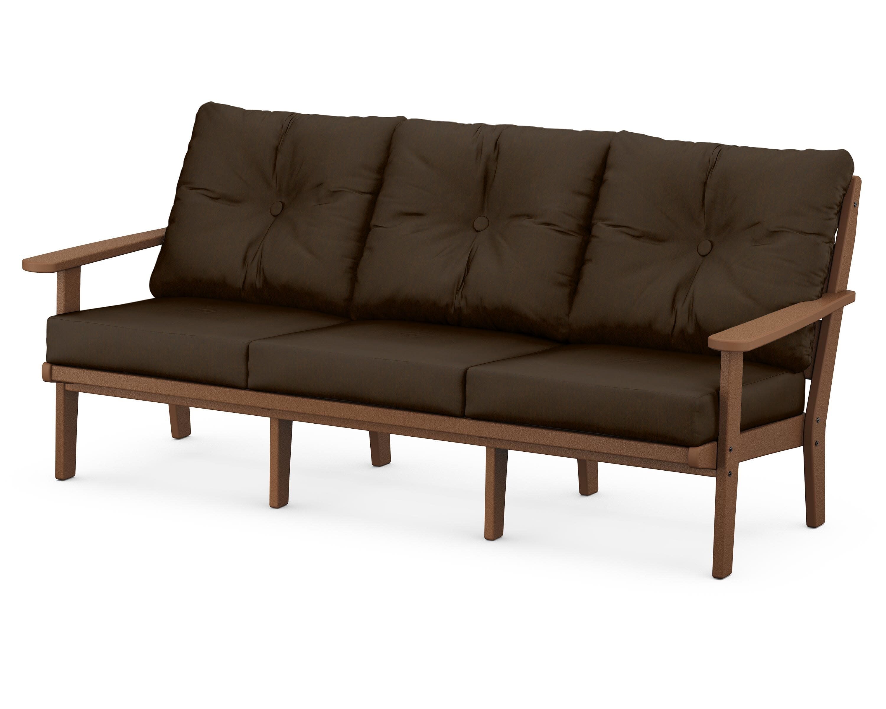Lakeside Deep Seating Sofa in Teak / Canvas Java