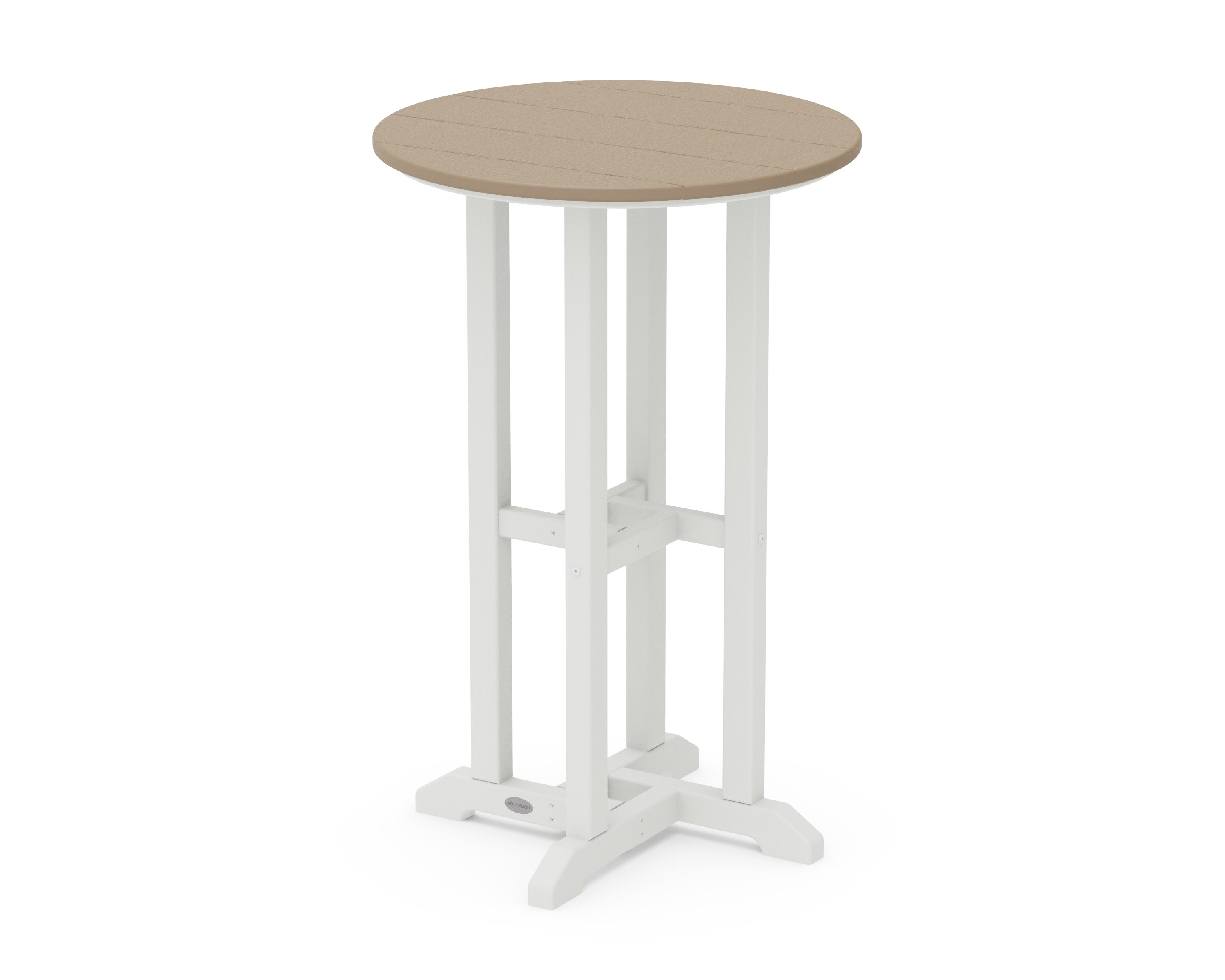 Contempo 24" Round Counter Table in White / Vintage Sahara