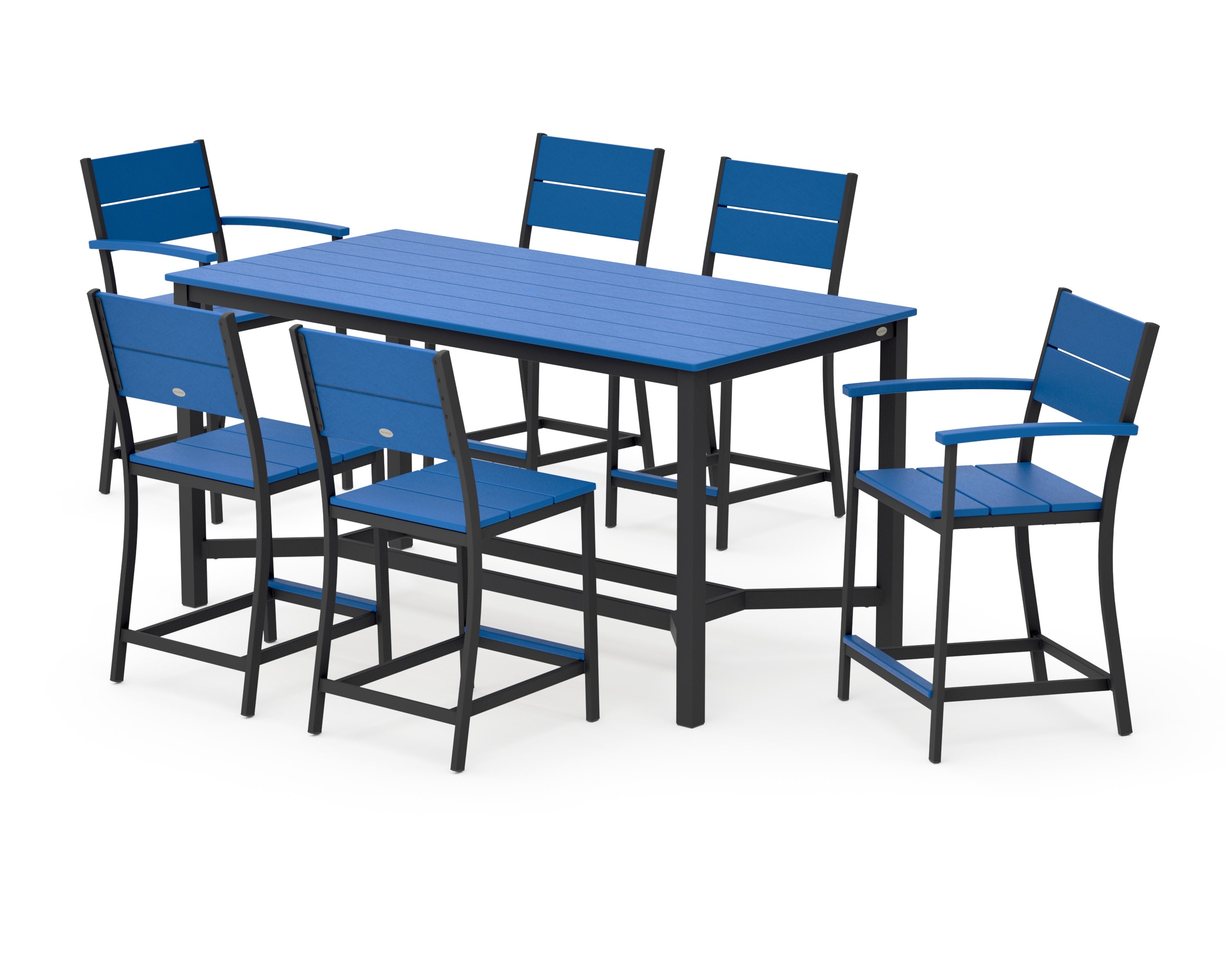 Main Street 7-Piece Counter Set in Black / Pacific Blue