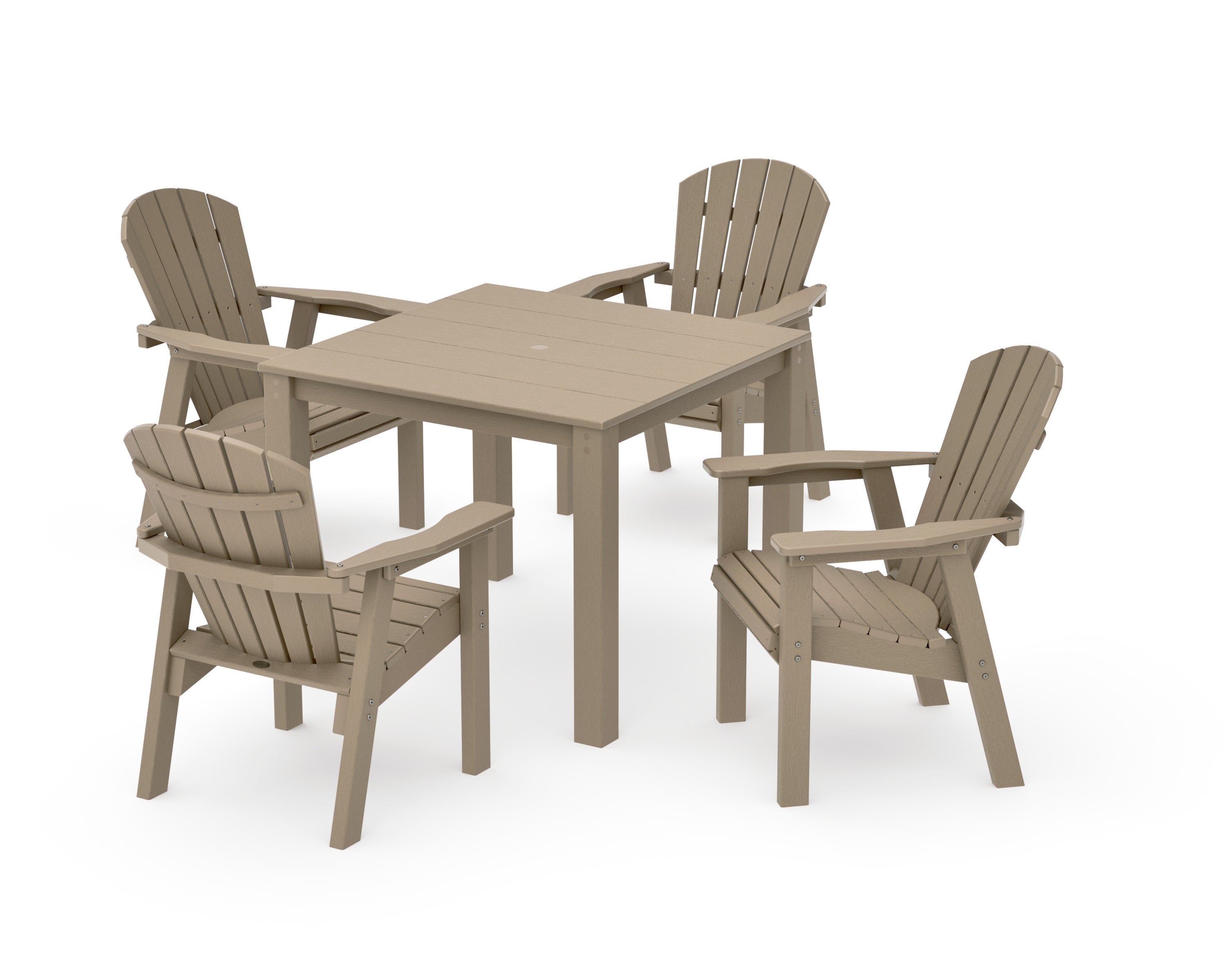 Seashell Coast 5-Piece Parsons Dining Set in Vintage Sahara