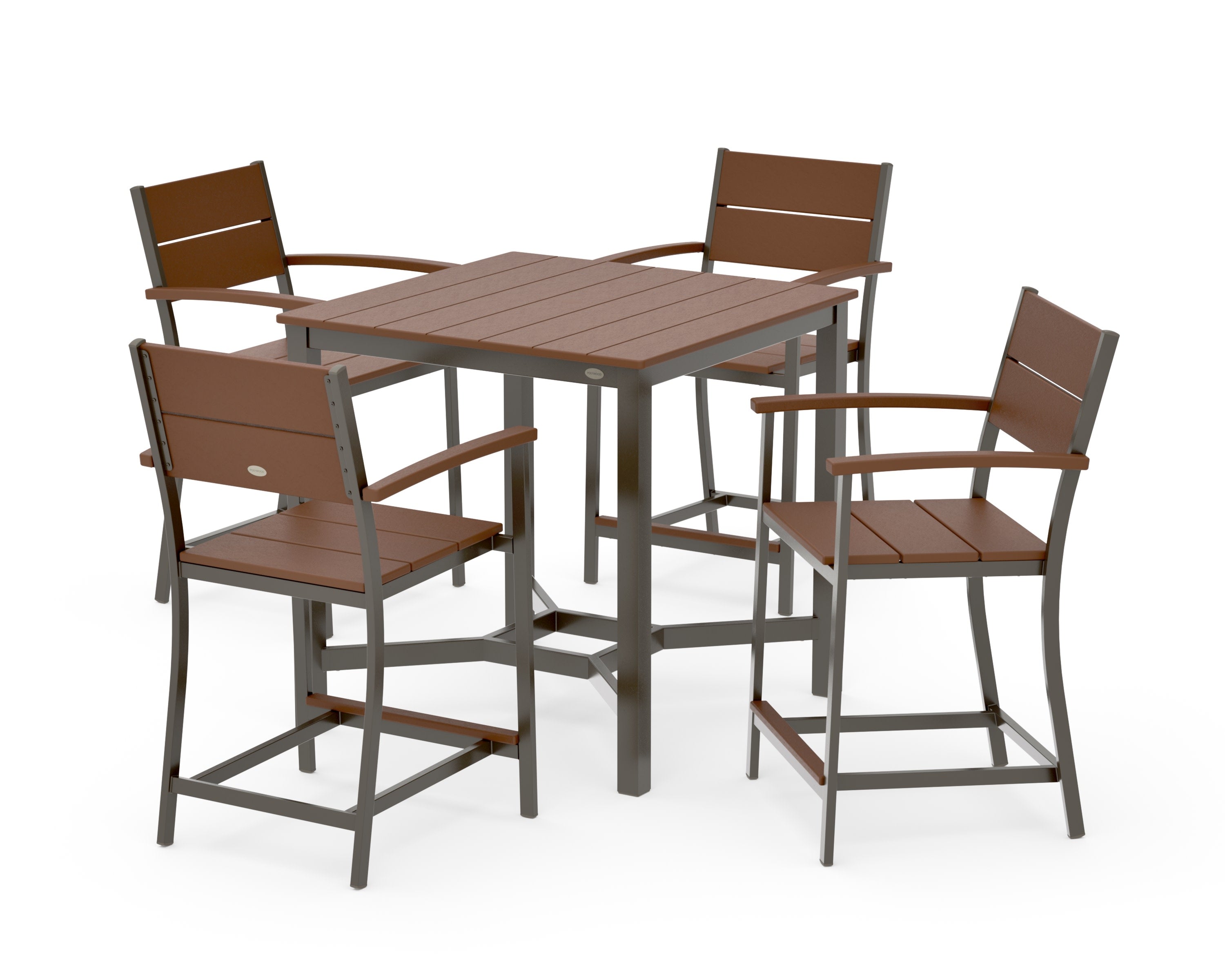 Main Street 5-Piece Counter Set in Bronze / Teak