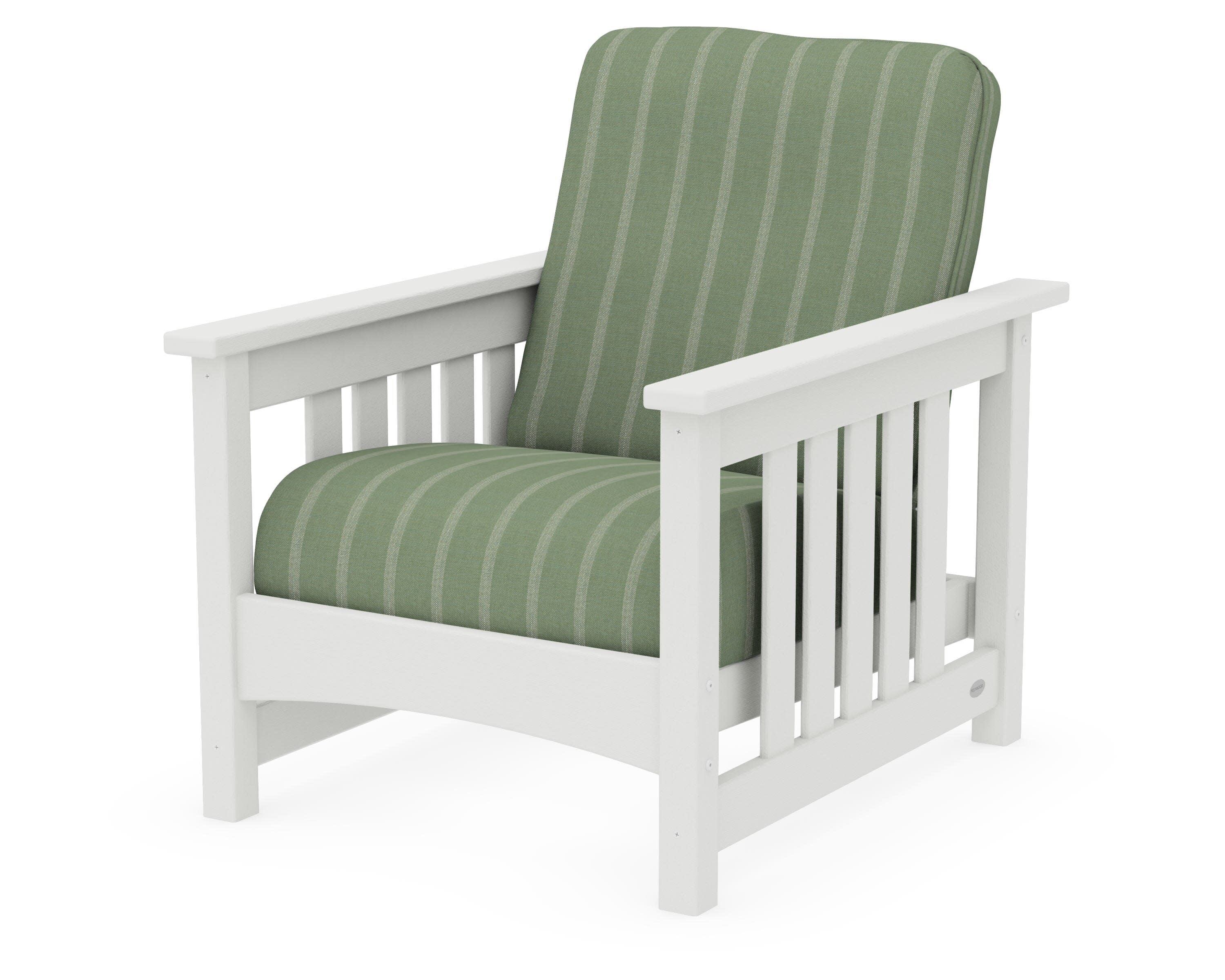 Club Mission Chair in Vintage White / Unwind Rainwashed