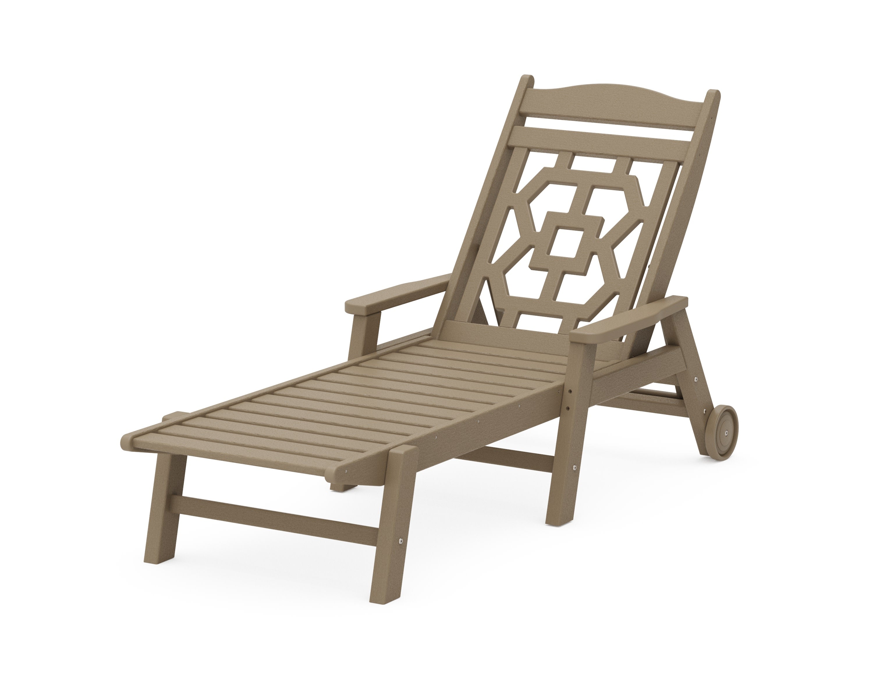 Chinoiserie Chaise Lounge in Vintage Sahara