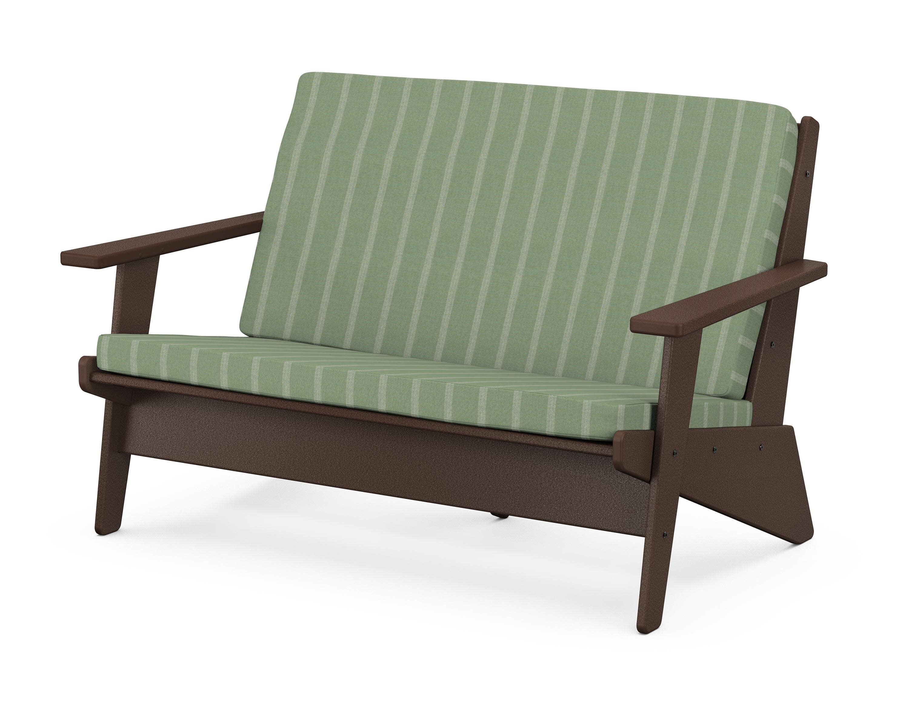 Riviera Modern Lounge Loveseat in Mahogany / Unwind Rainwashed