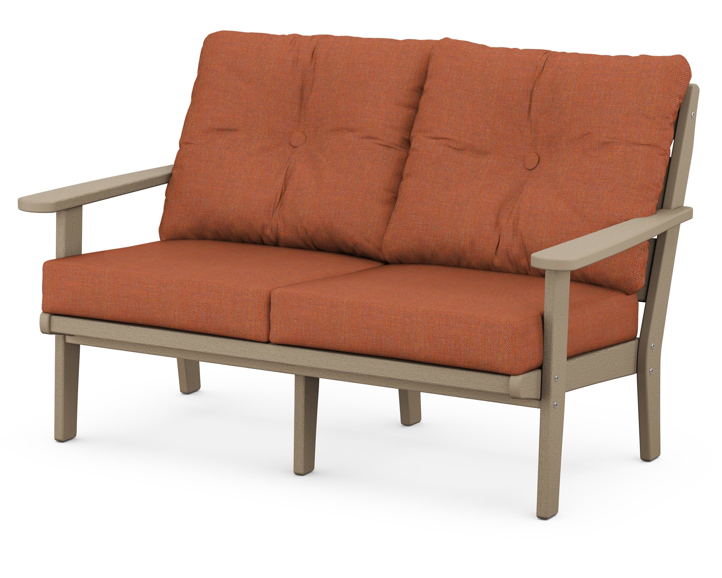 Lakeside Deep Seating Loveseat in Vintage Sahara / Play Adobe
