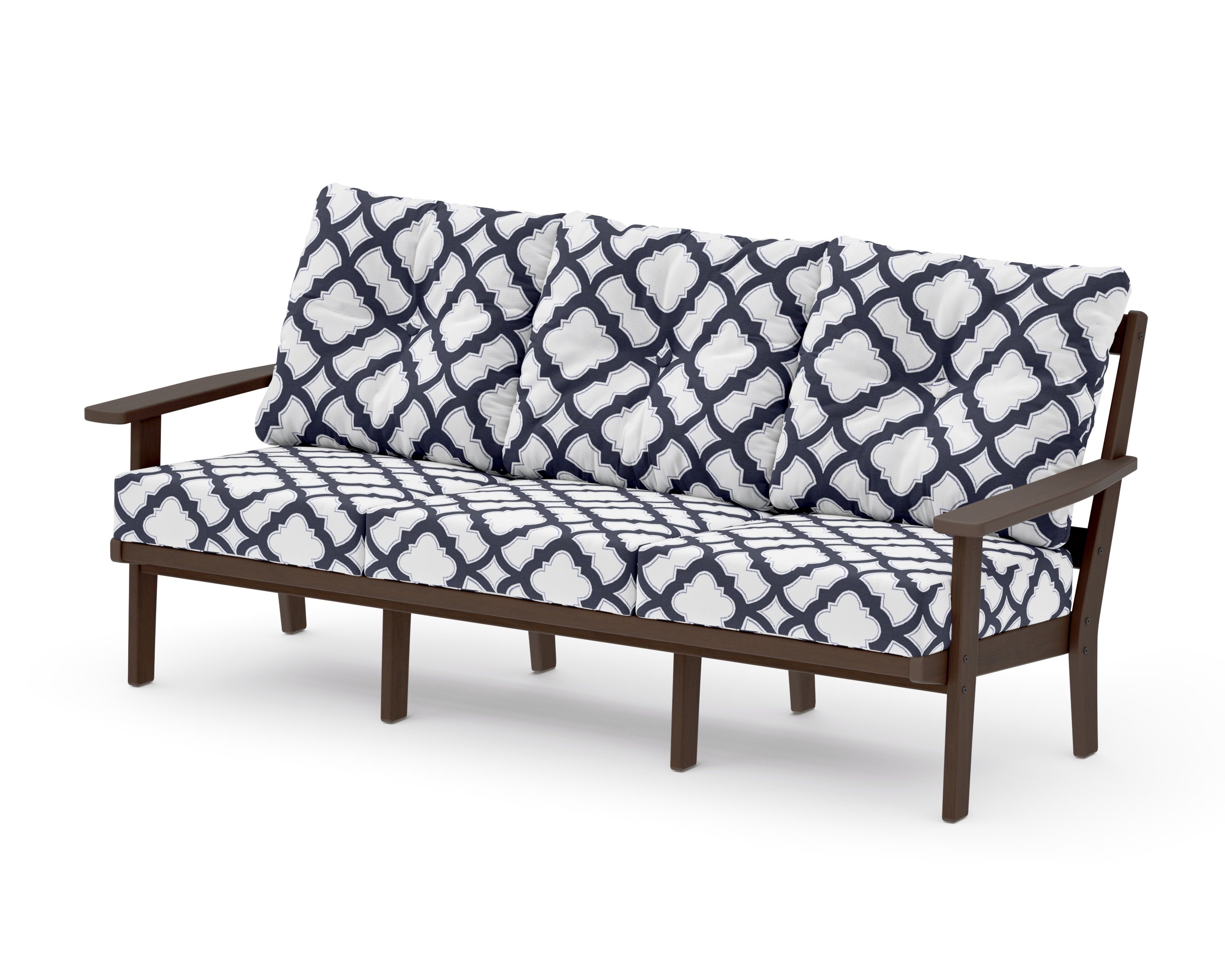 PrairieDeep Seating Sofa in Kona / Trellis Navy