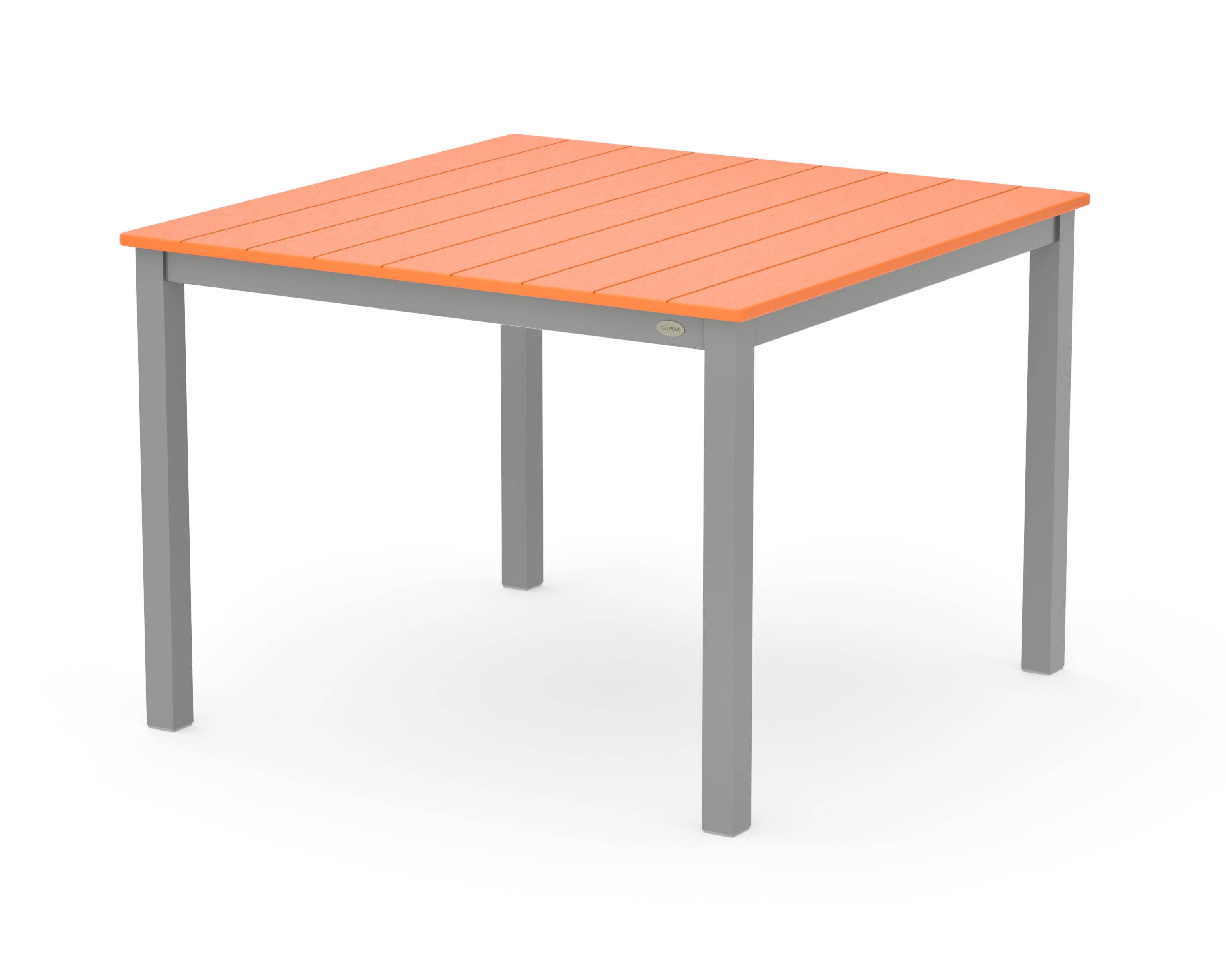 Main Street 42 x 42 Dining Table in Silver / Tangerine