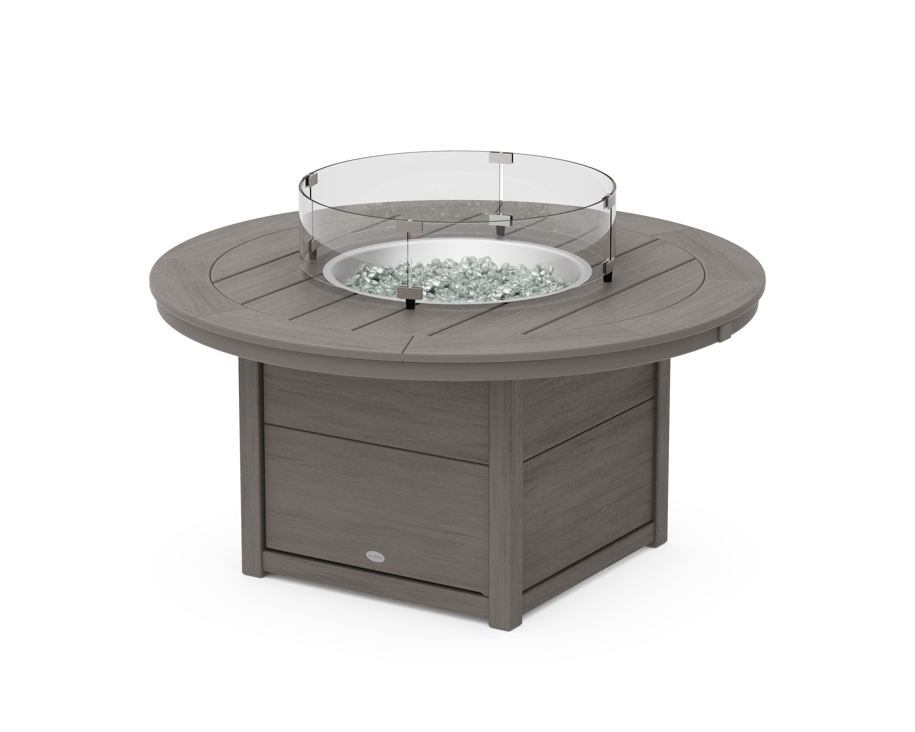 Round 48" Fire Pit Table in Driftwood