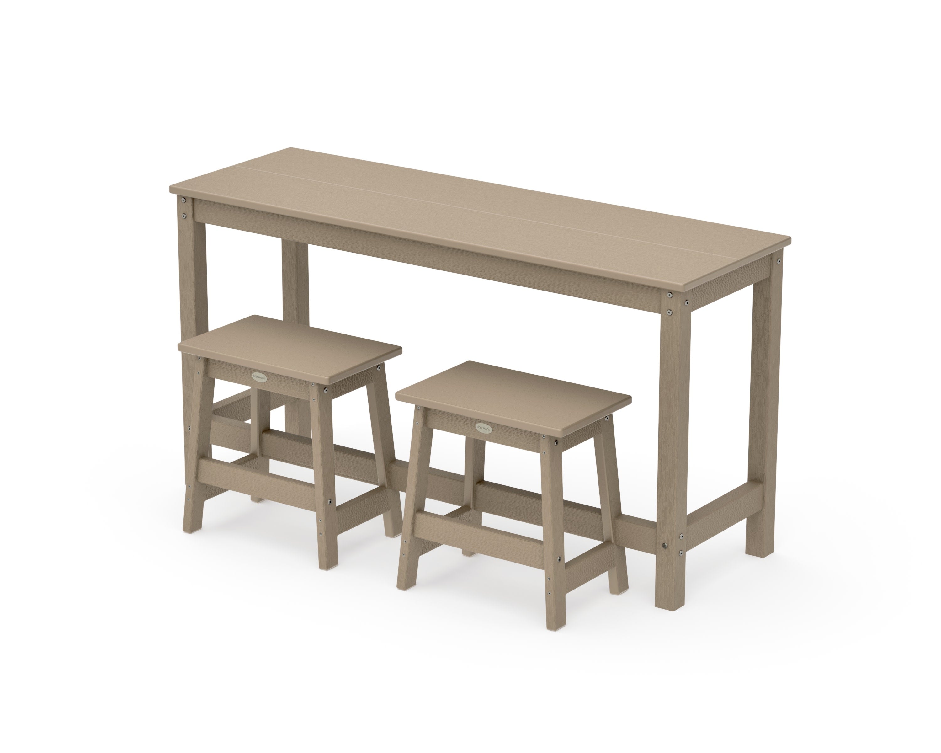Modern Studio Stool 3-Piece Balcony Set in Vintage Sahara
