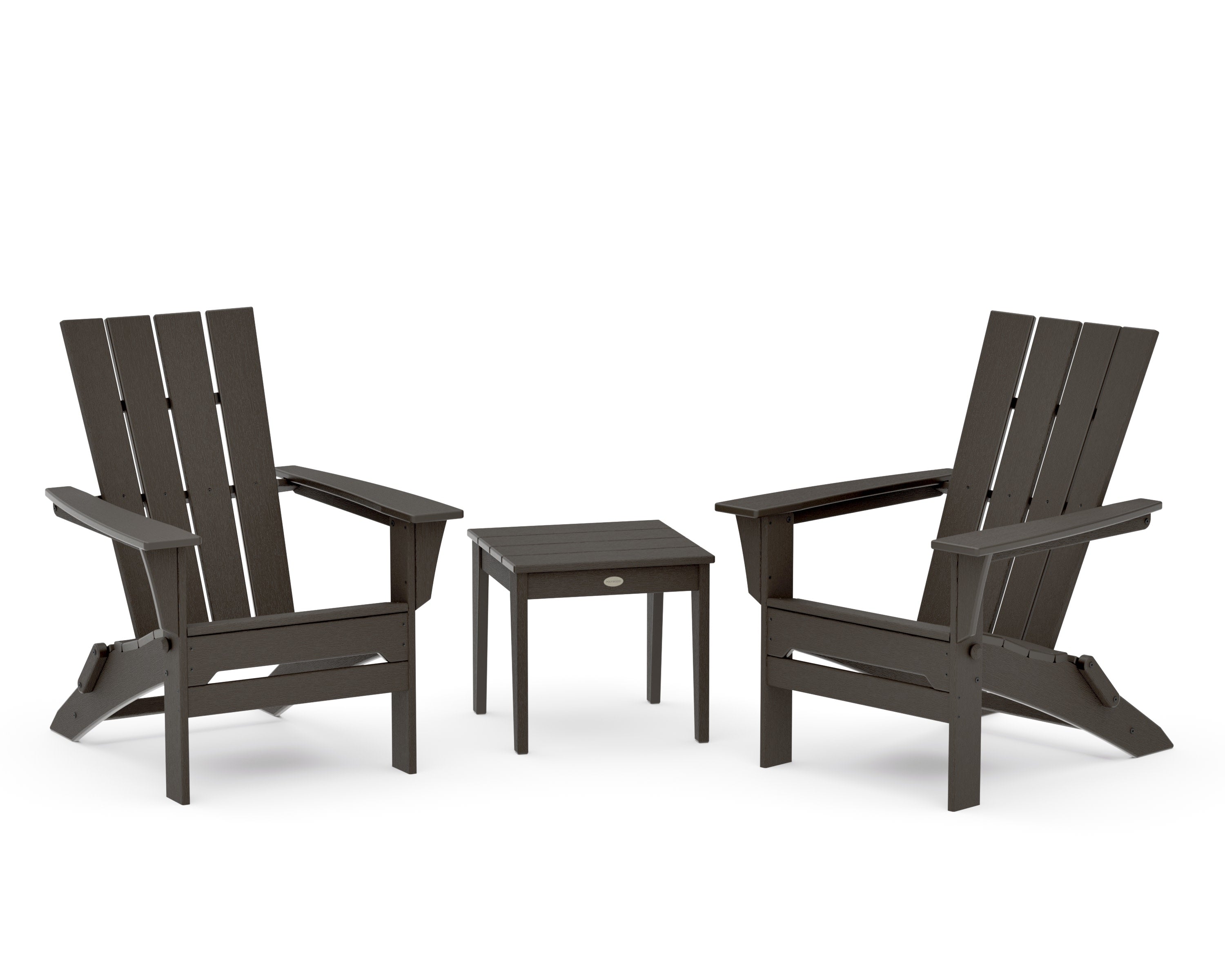 Quattro Folding Chair 3-Piece Adirondack Set in Vintage Coffee