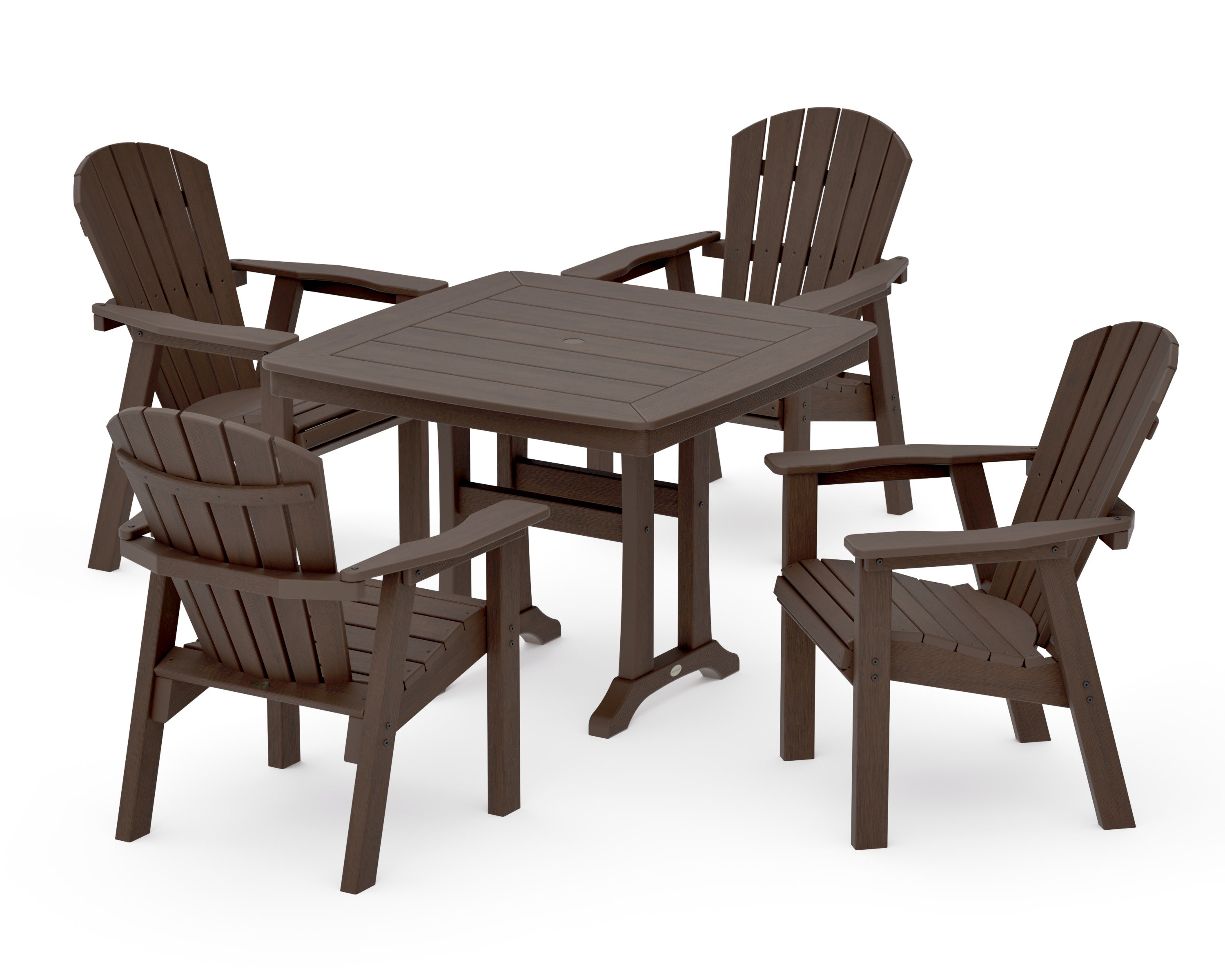 Seashell 5-Piece Dining Set with Trestle Legs in Kona
