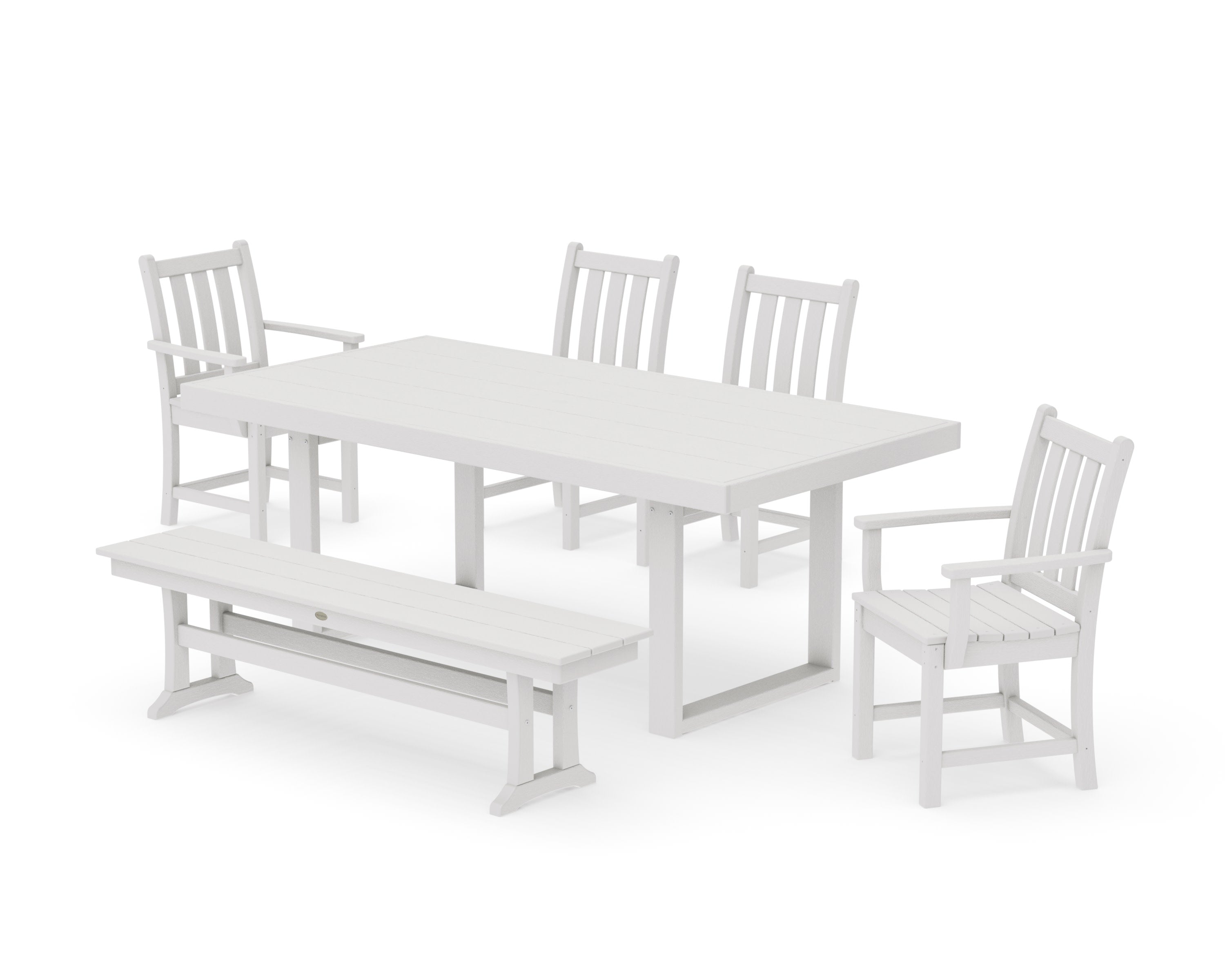 Traditional Garden 6-Piece Dining Set in Vintage White