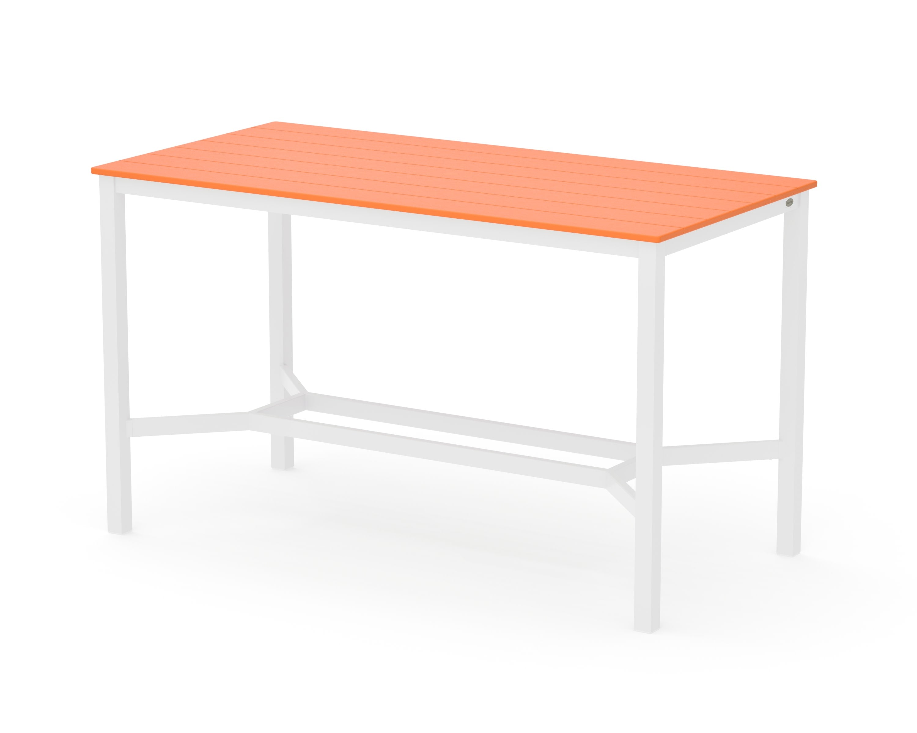 Main Street 36 x 72 Bar Table in White / Tangerine
