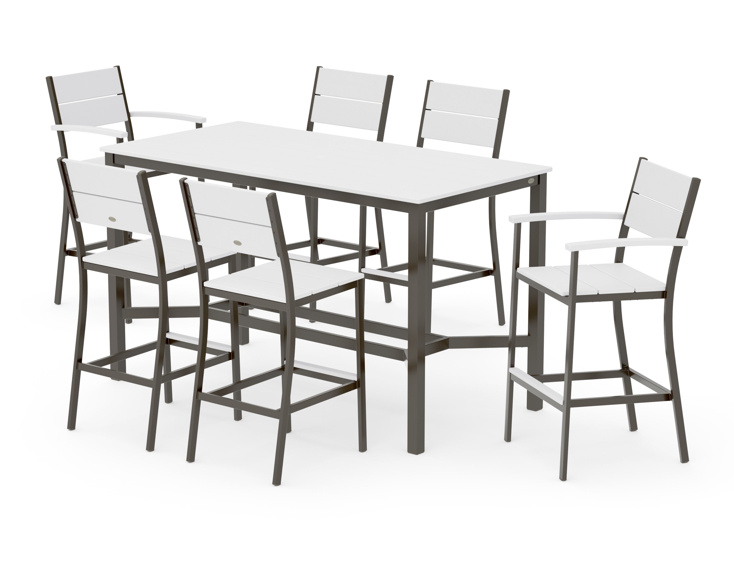 Main Street 7-Piece Bar Set in Bronze / White
