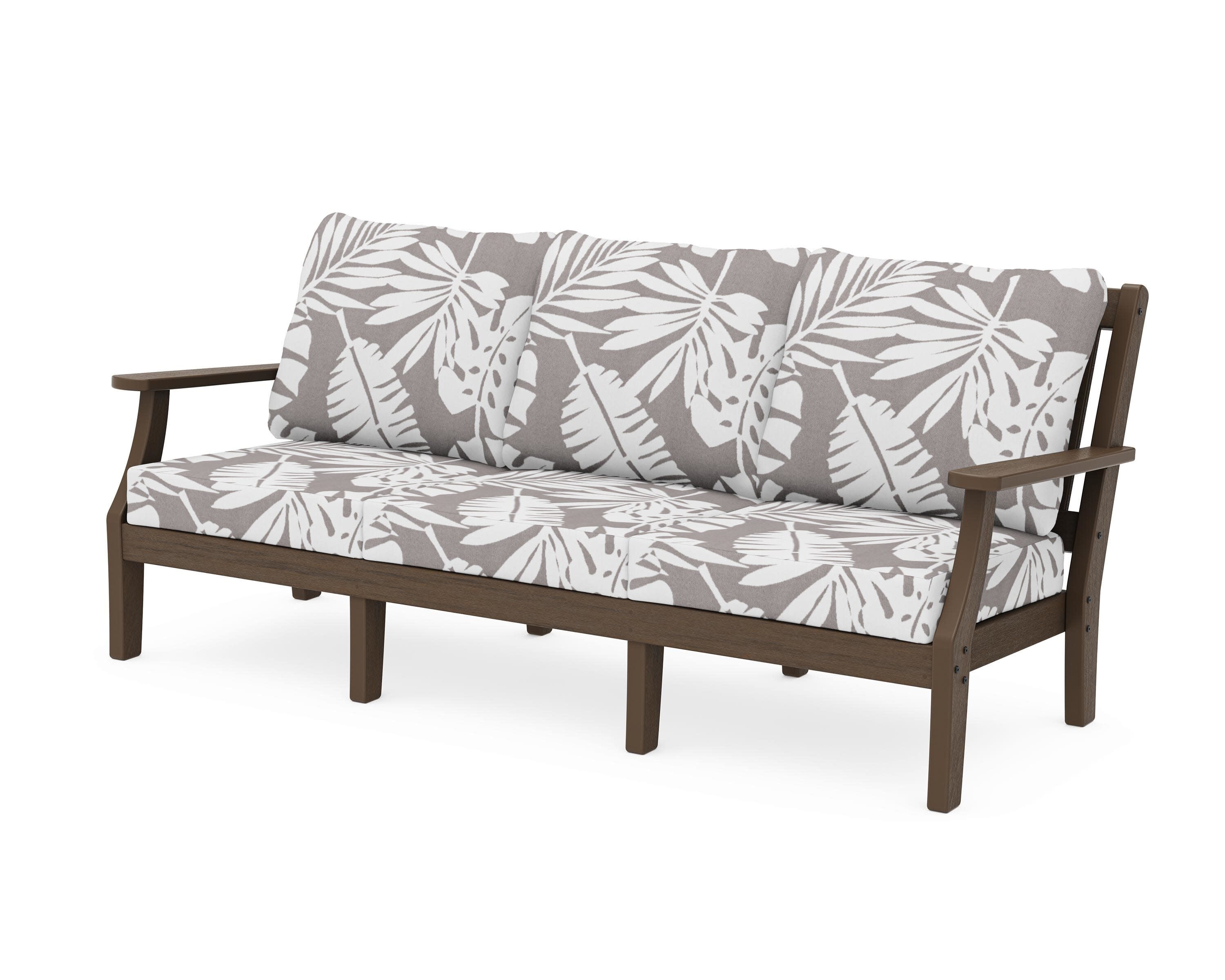 Chinoiserie Deep Seating Sofa in Kona / Leaf Grey Mist