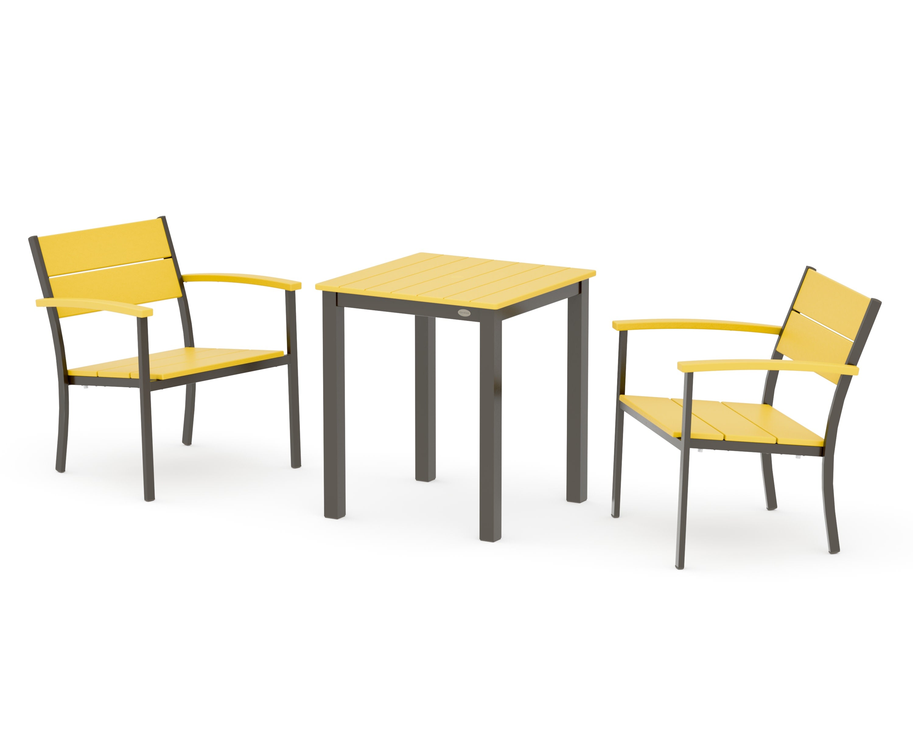 Main Street 3-Piece Square Dining Set in Bronze / Lemon