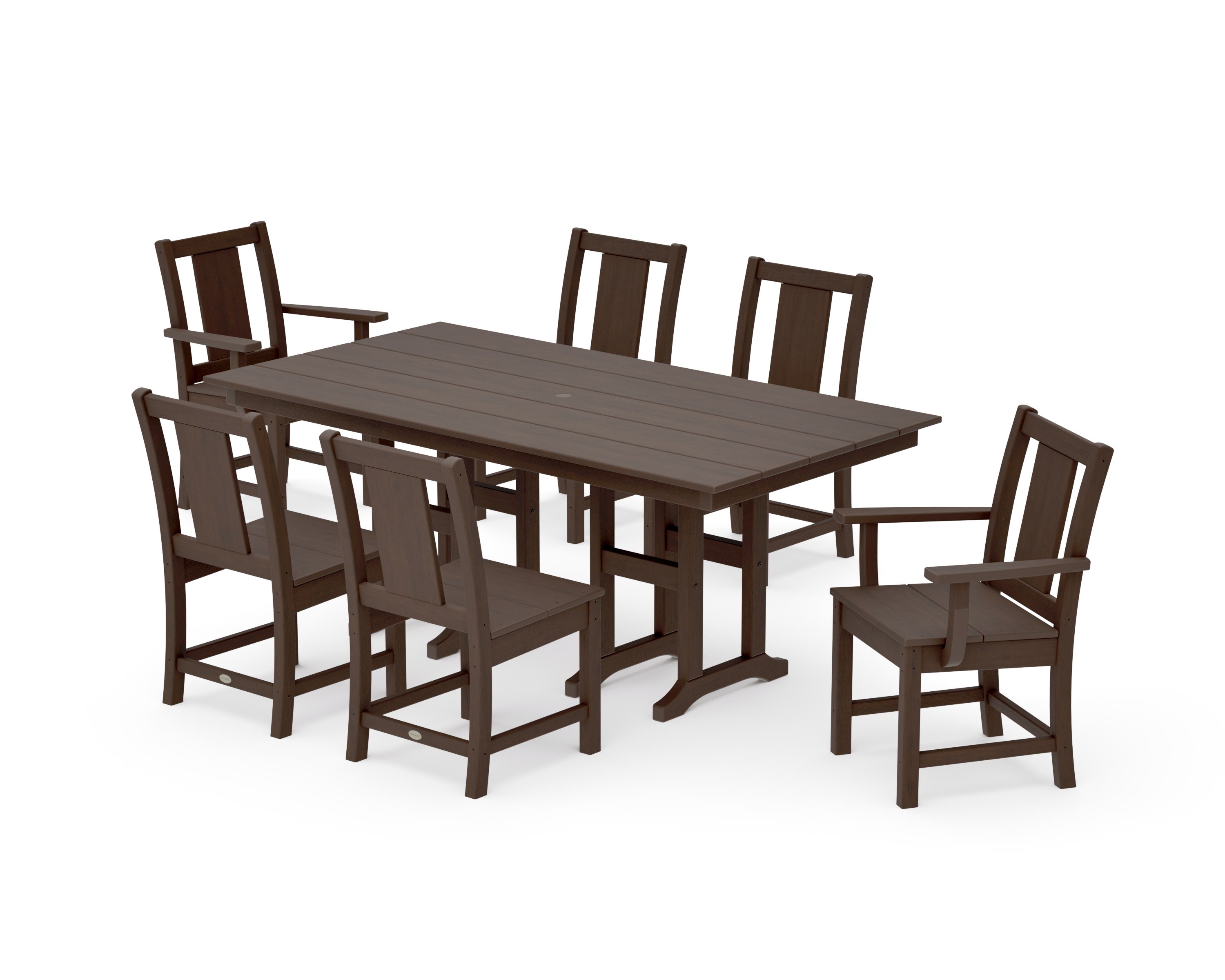Prairie 7-Piece Farmhouse Dining Set in Kona