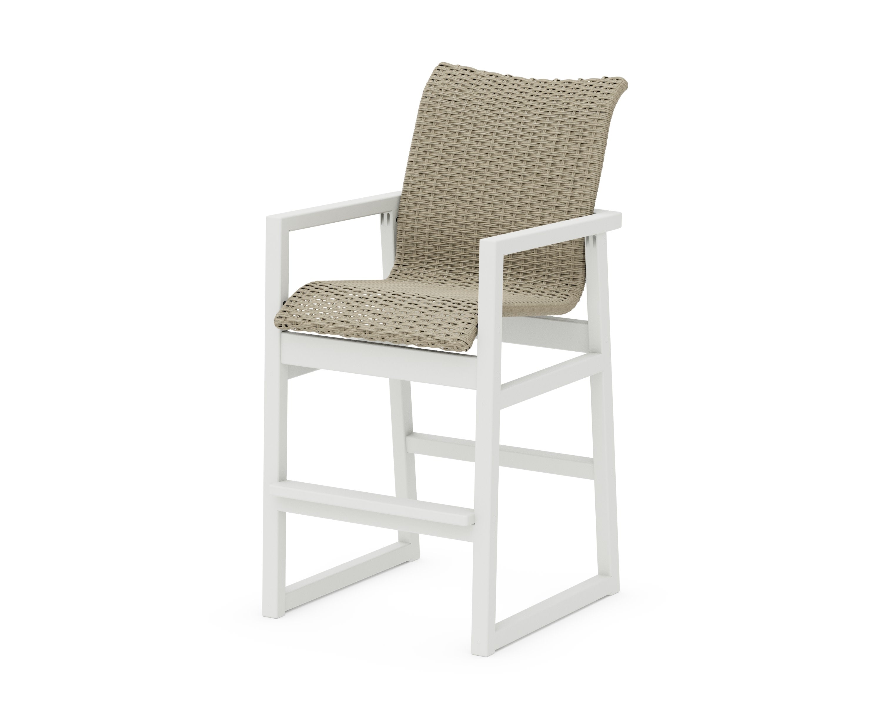 EDGE Woven Bar Arm Chair in White / Dune Grass