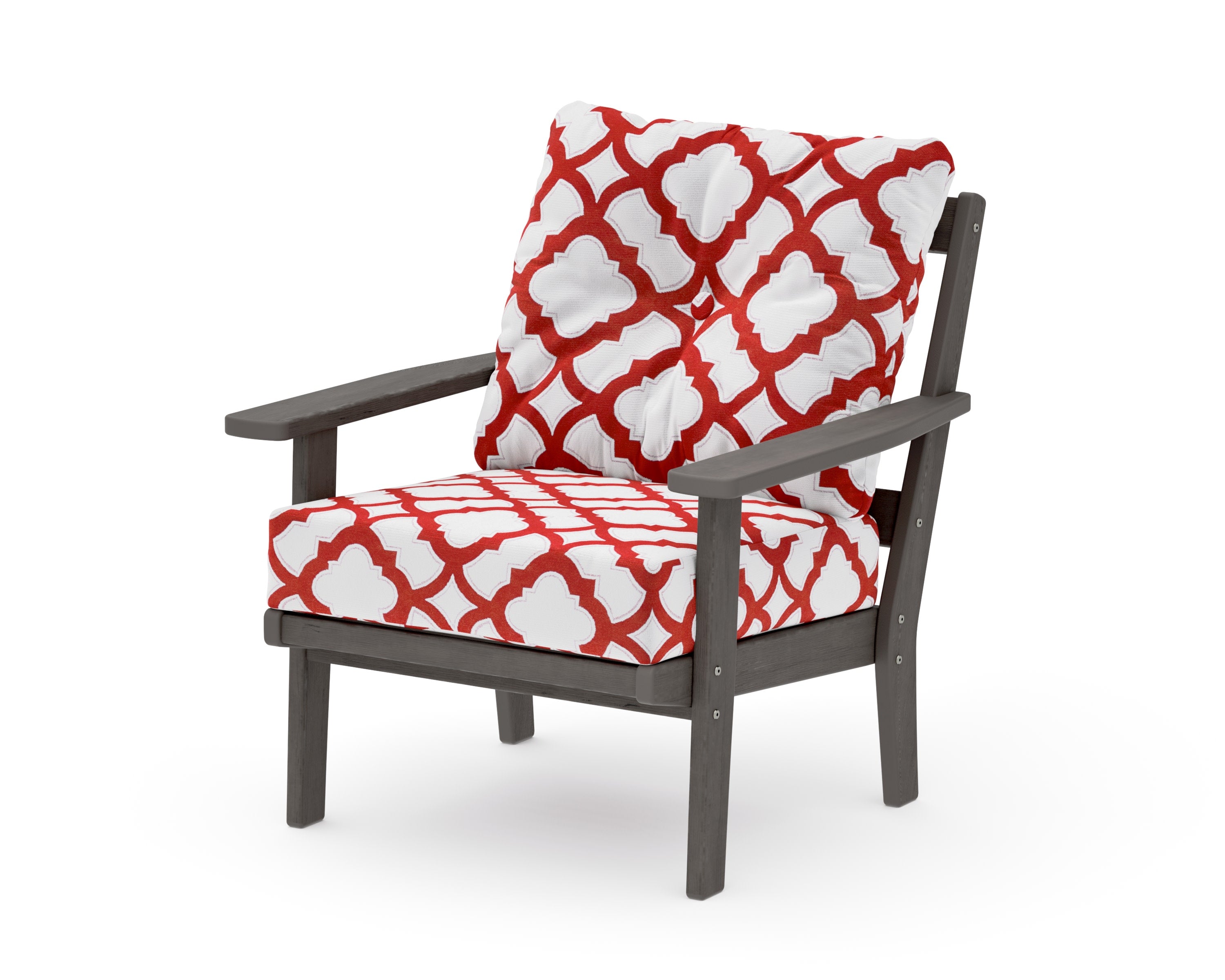 Prairie Deep Seating Chair in Driftwood / Trellis Crimson