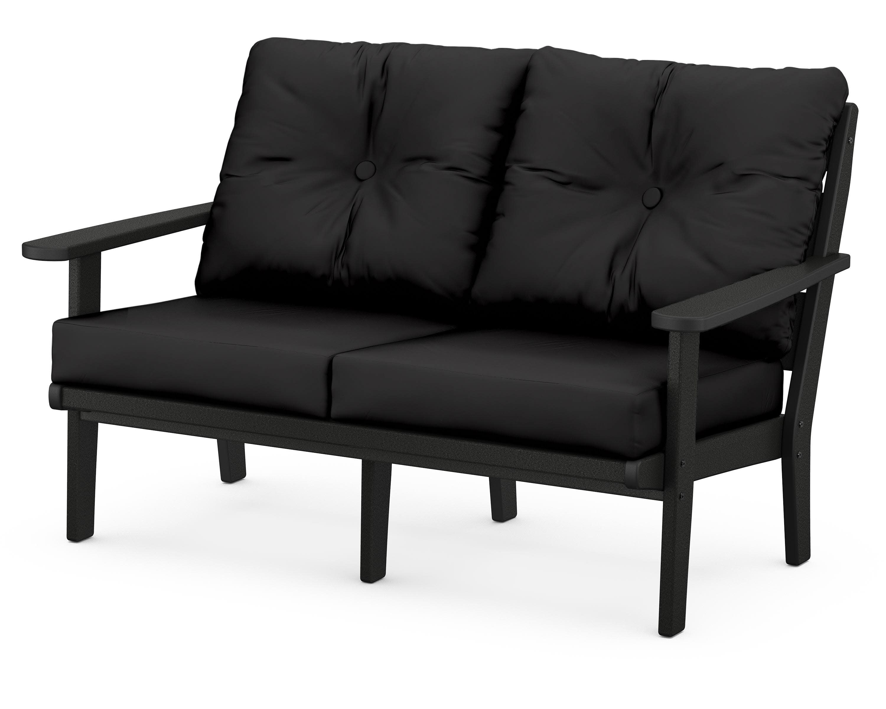 Lakeside Deep Seating Loveseat in Black / Canvas Black