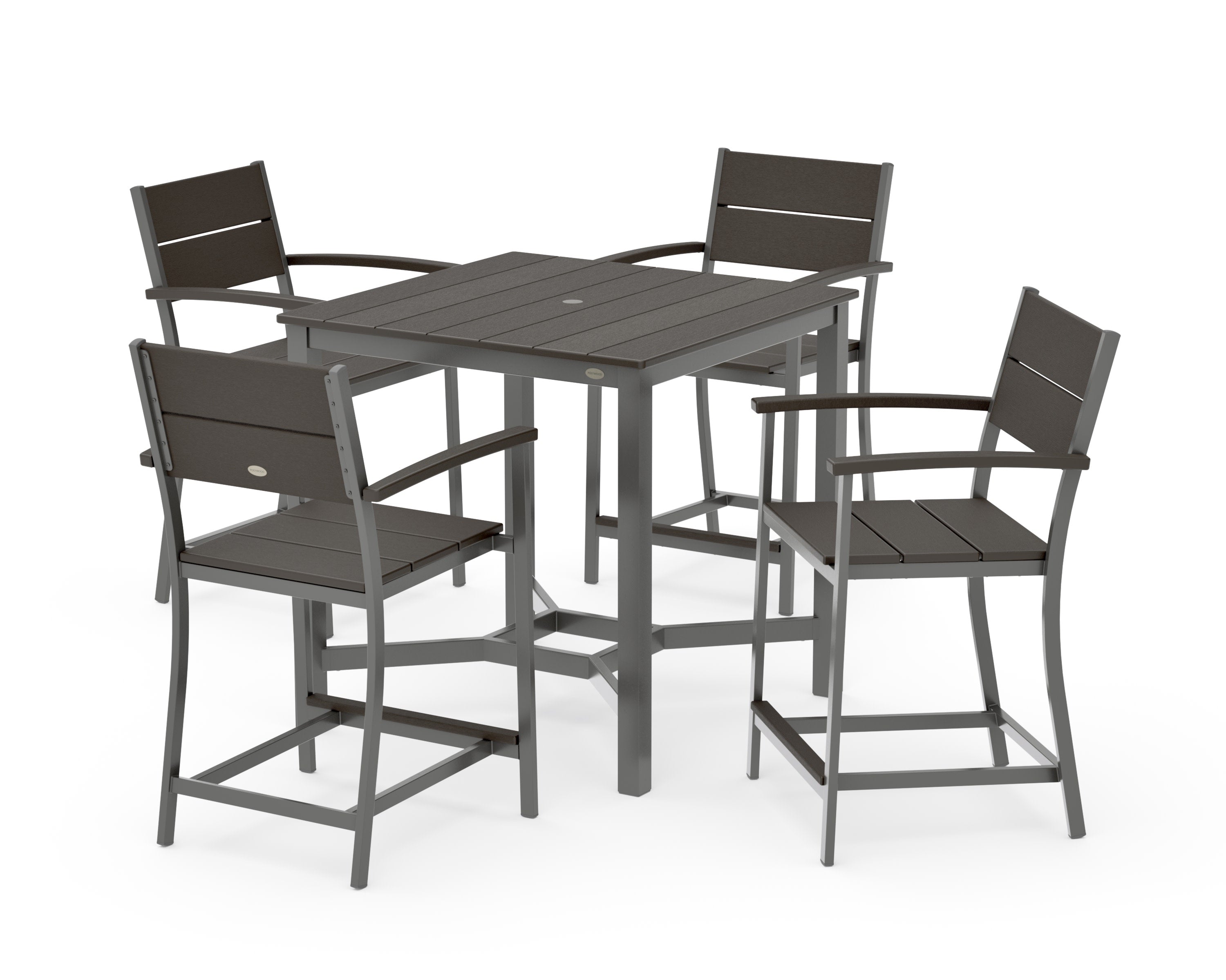 Main Street 5-Piece Counter Set in Charcoal / Vintage Coffee