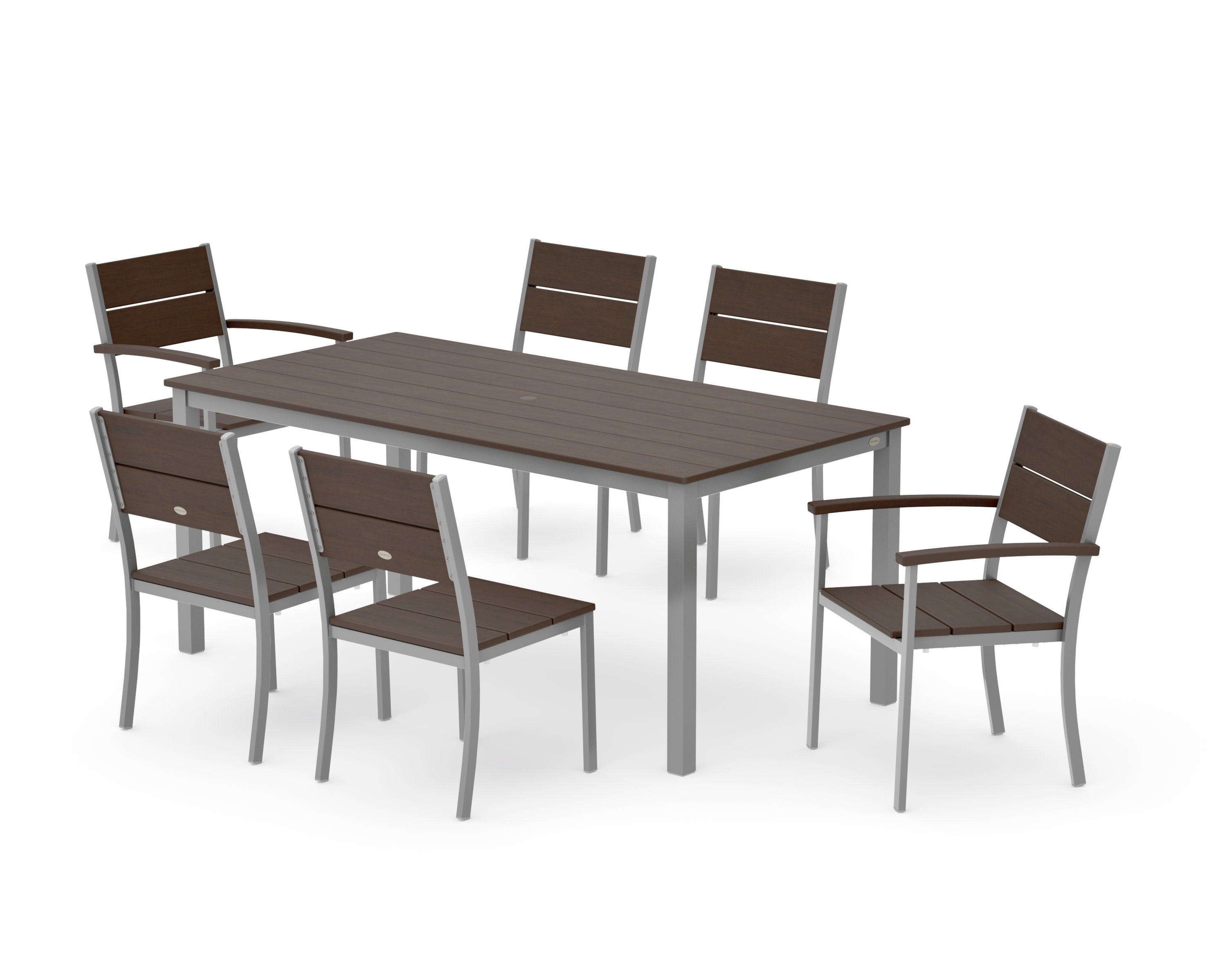 Main Street 7-Piece Dining Set in Silver / Kona
