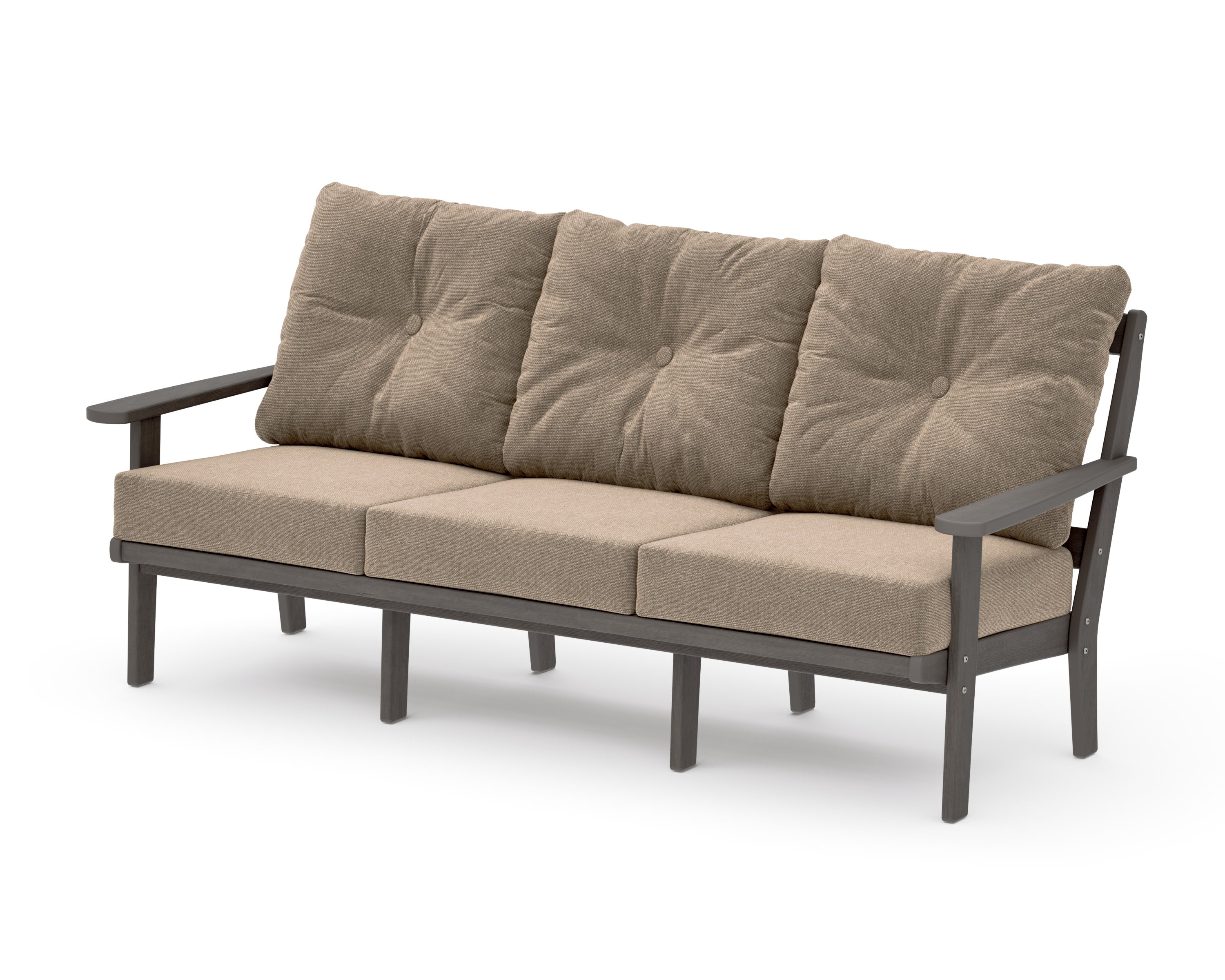 Mission Deep Seating Sofa in Driftwood / Spiced Burlap