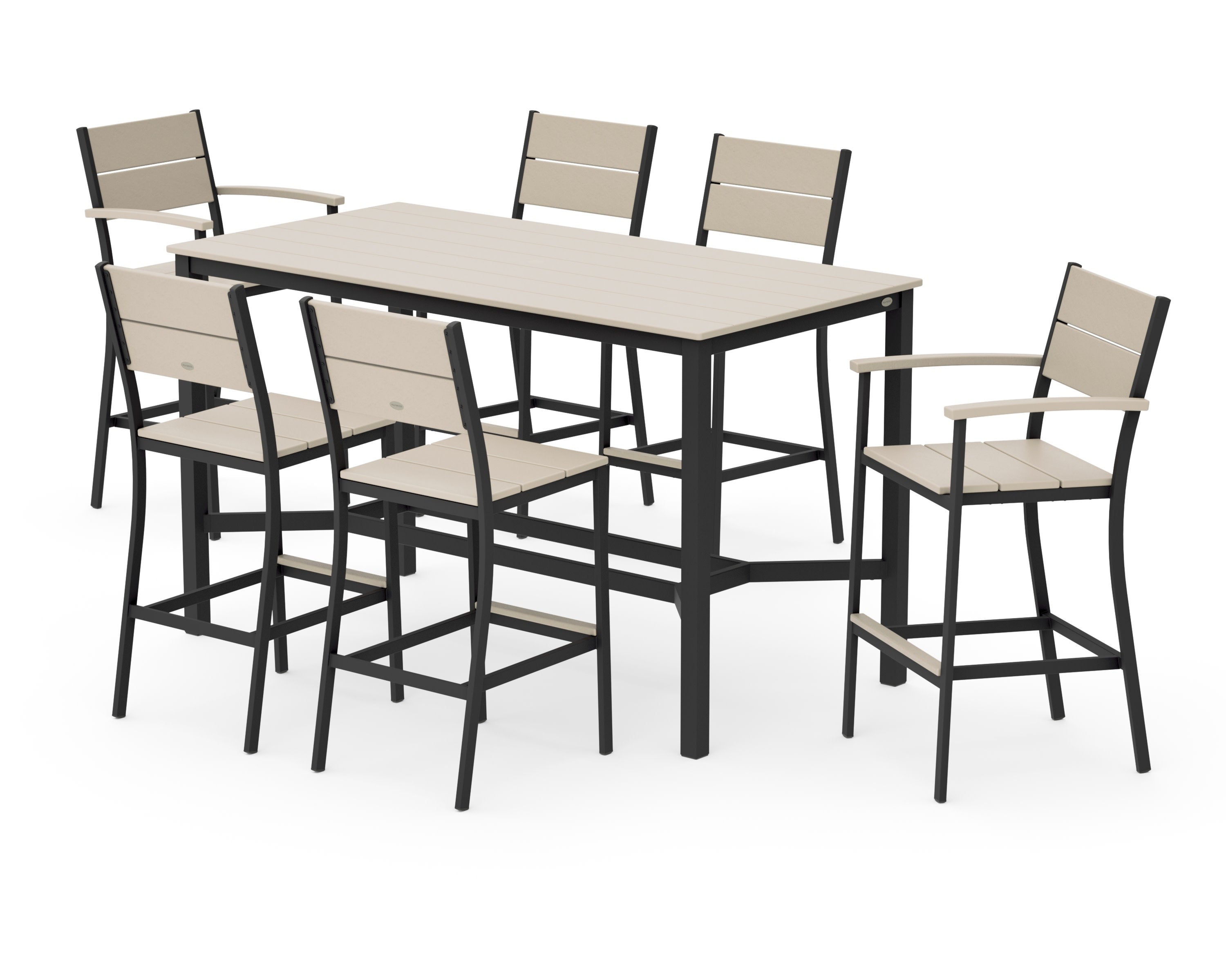 Main Street 7-Piece Bar Set in Black / Sand