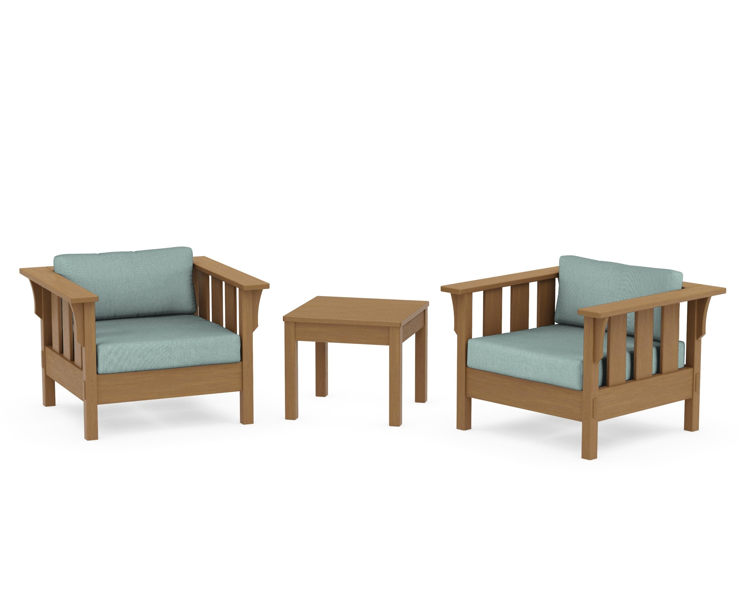 Acadia 3-Piece Deep Seating Set in Natural / Glacier Spa