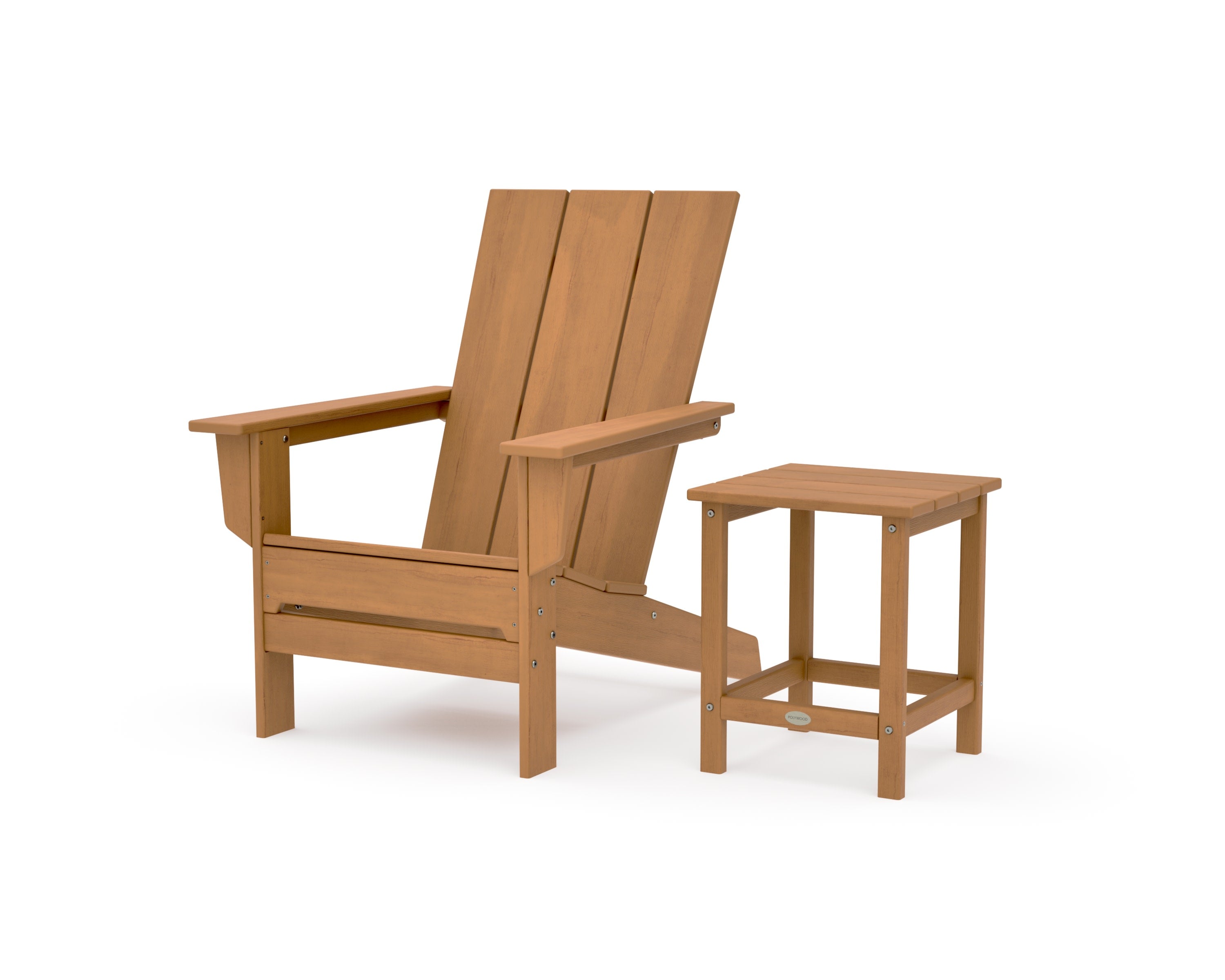 Modern Studio Adirondack Chair with Side Table in Natural