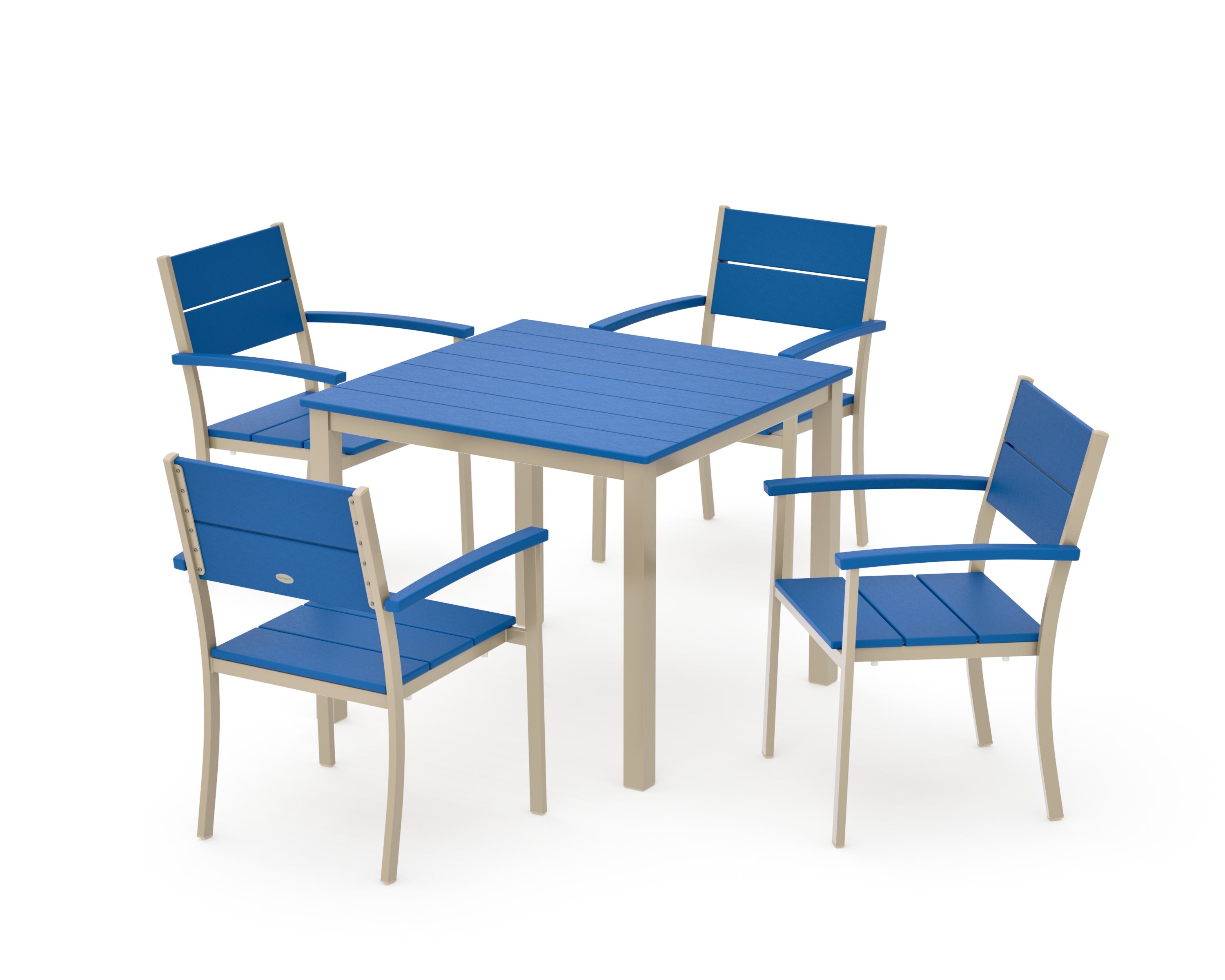 Main Street 5-Piece Dining Set in Sand / Pacific Blue