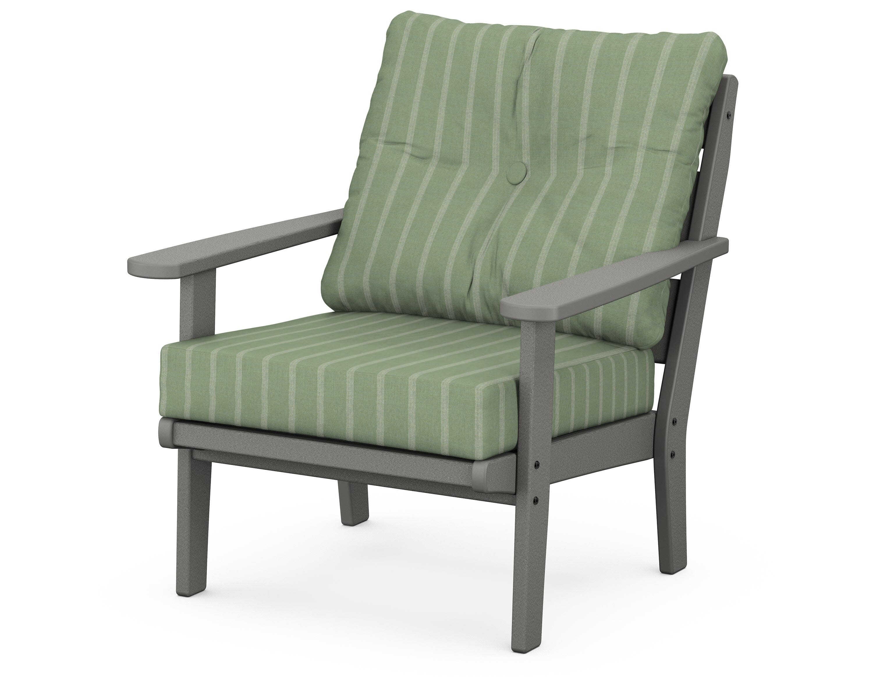Lakeside Deep Seating Chair in Slate Grey / Unwind Rainwashed