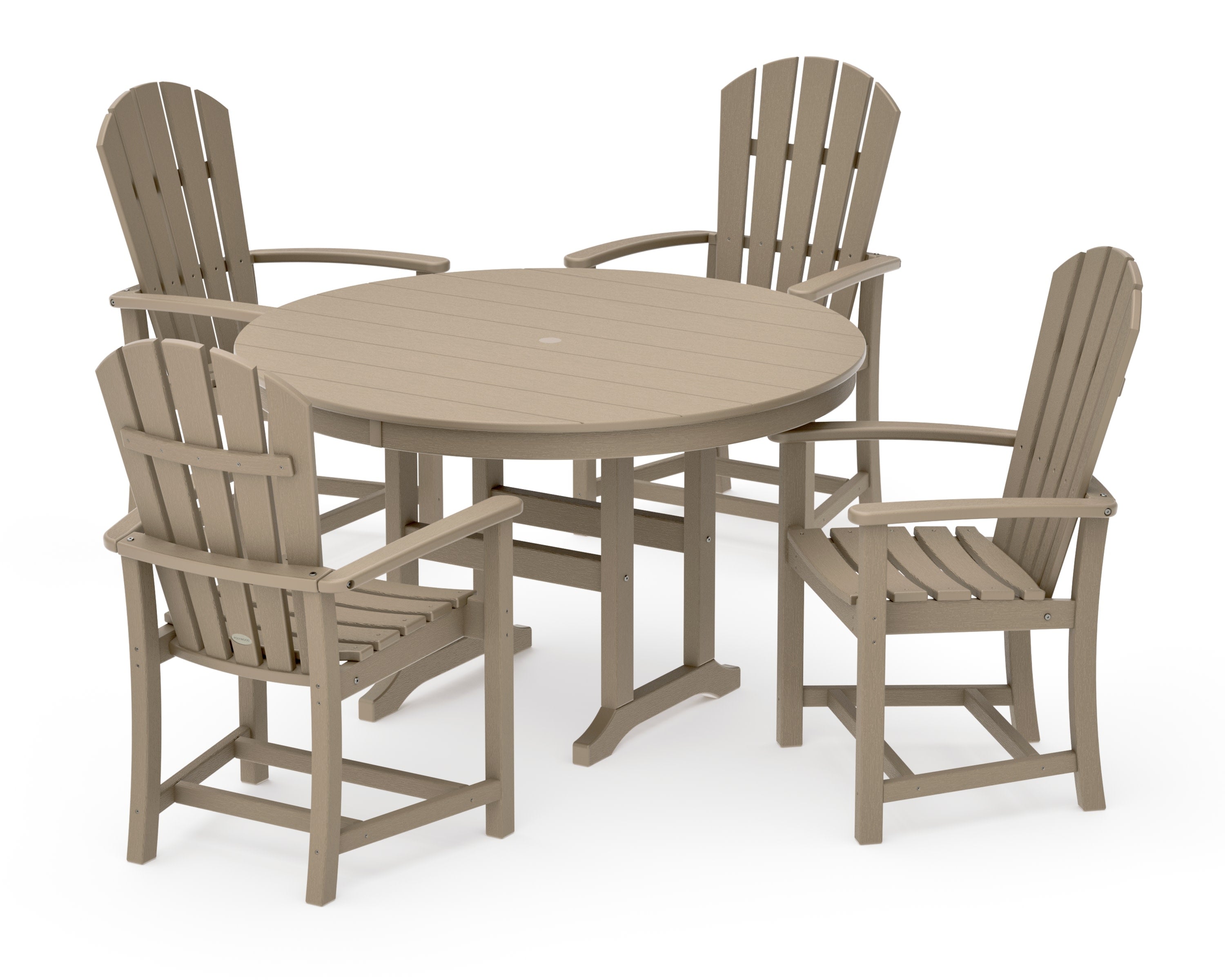 Palm Coast 5-Piece Round Farmhouse Dining Set in Vintage Sahara