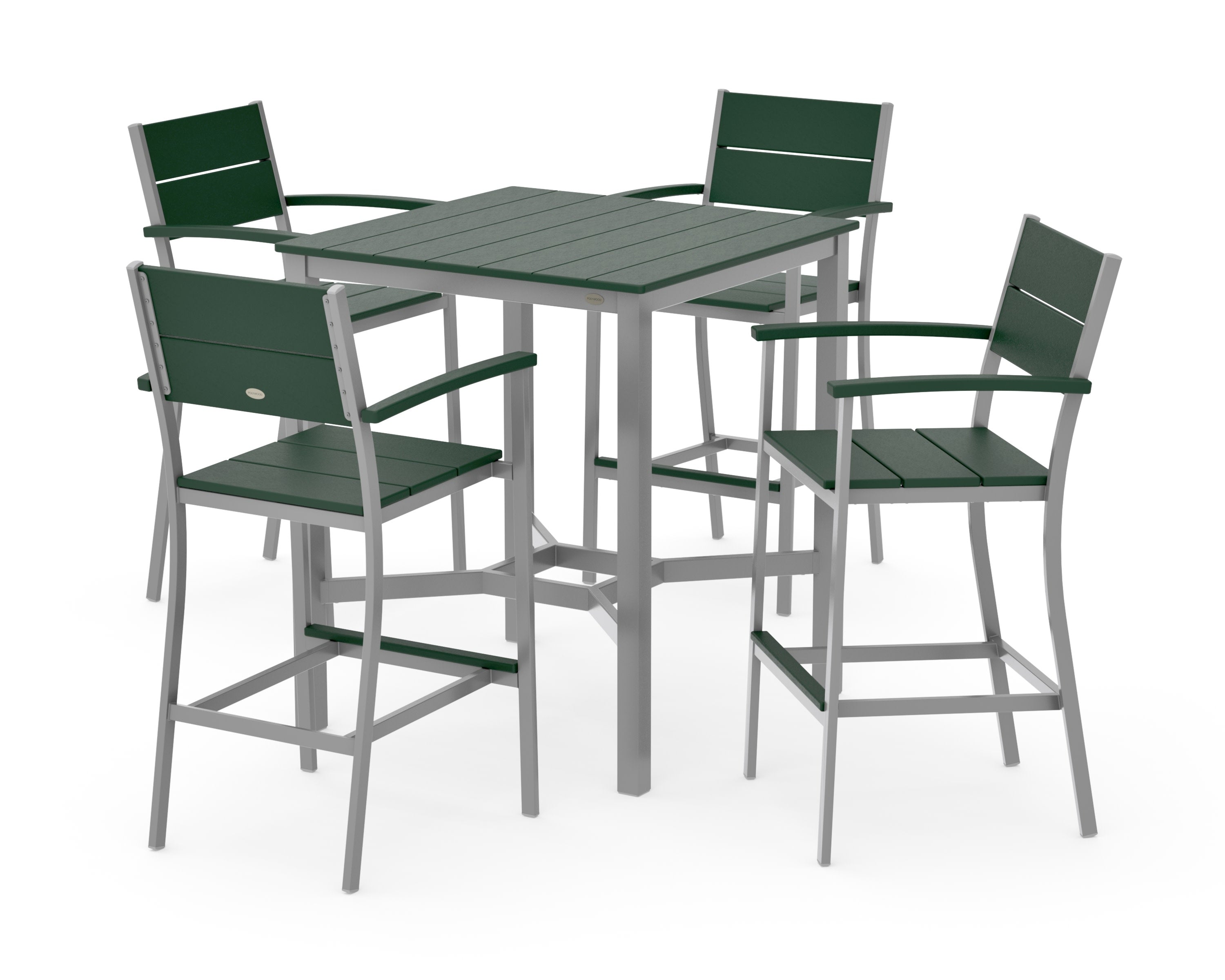 Main Street 5-Piece Bar Set in Silver / Green
