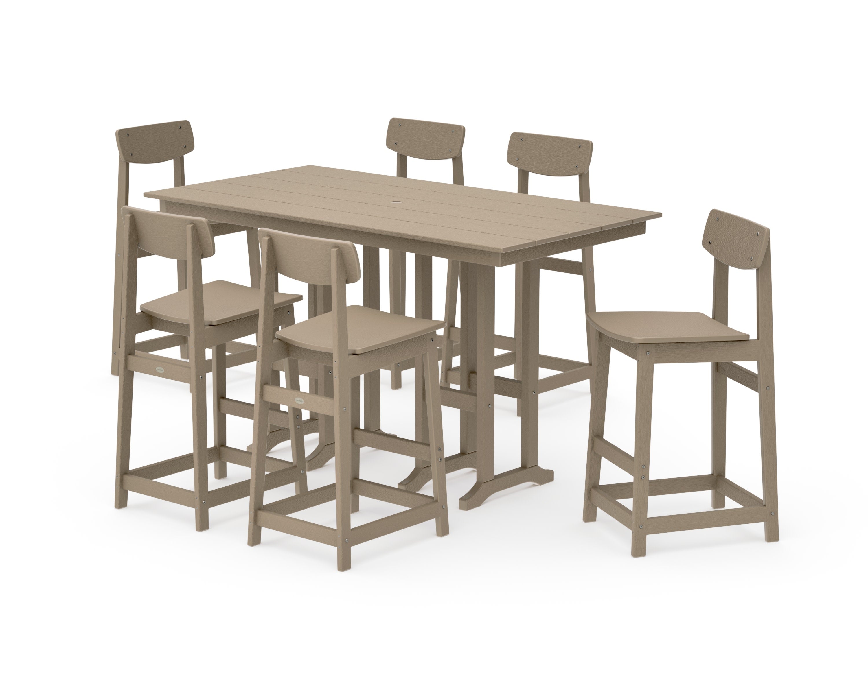 Modern Studio Urban Bar Chair 7-Piece Set in Vintage Sahara