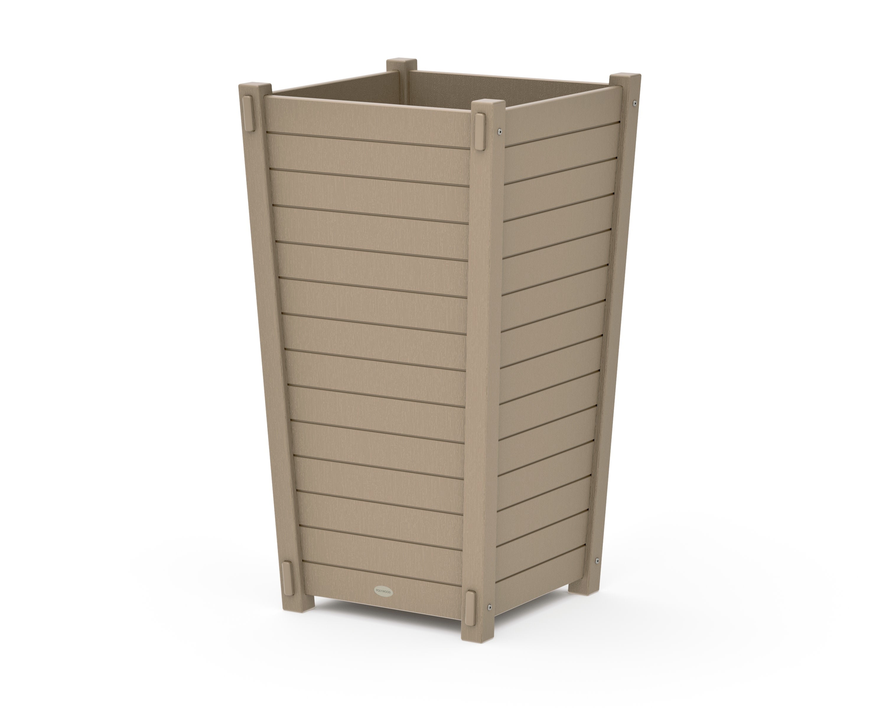 Nautical Large Tapered Square Tall Planter Box in Vintage Sahara