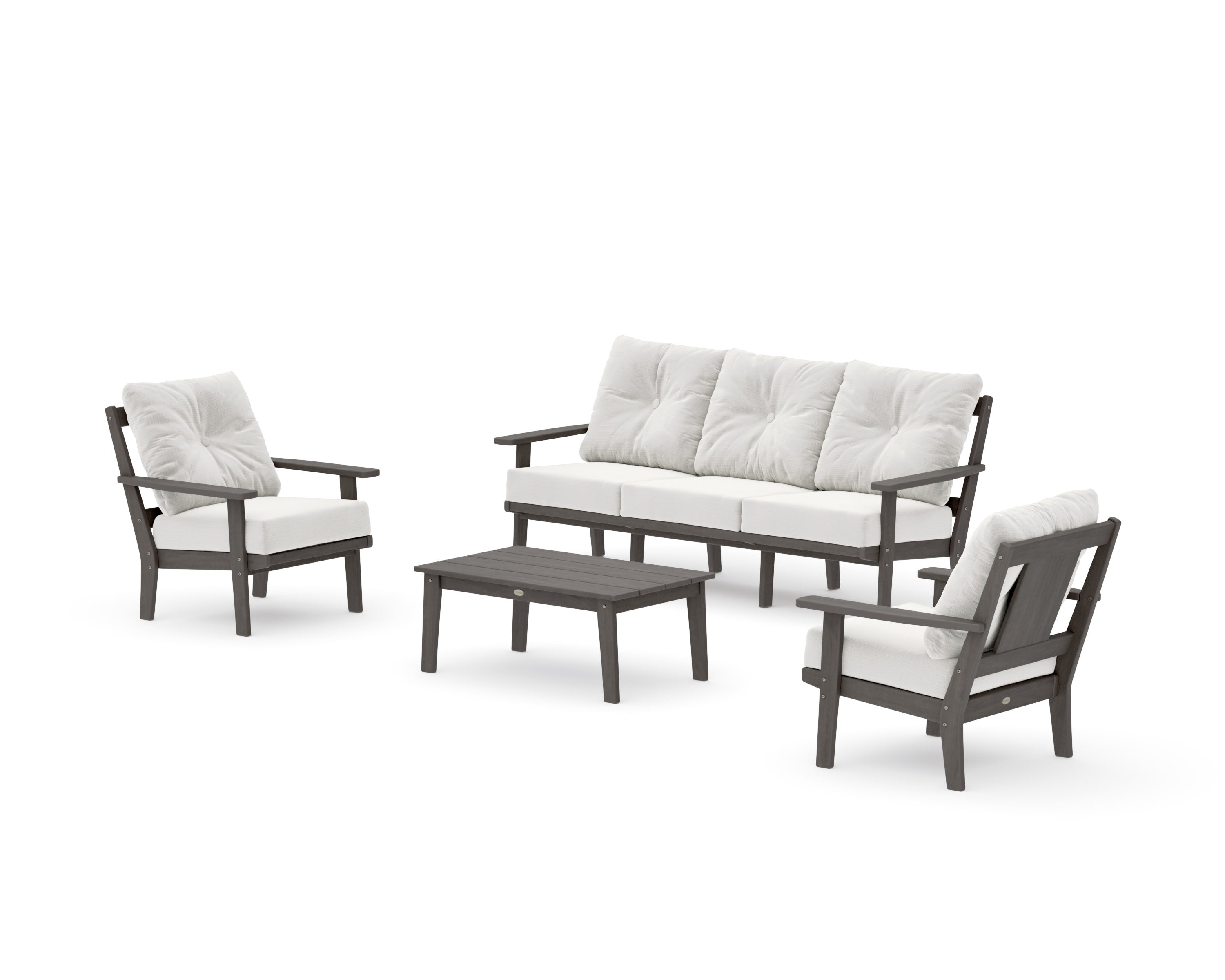 Prairie 4-Piece Deep Seating Set with Sofa in Driftwood / Natural Linen