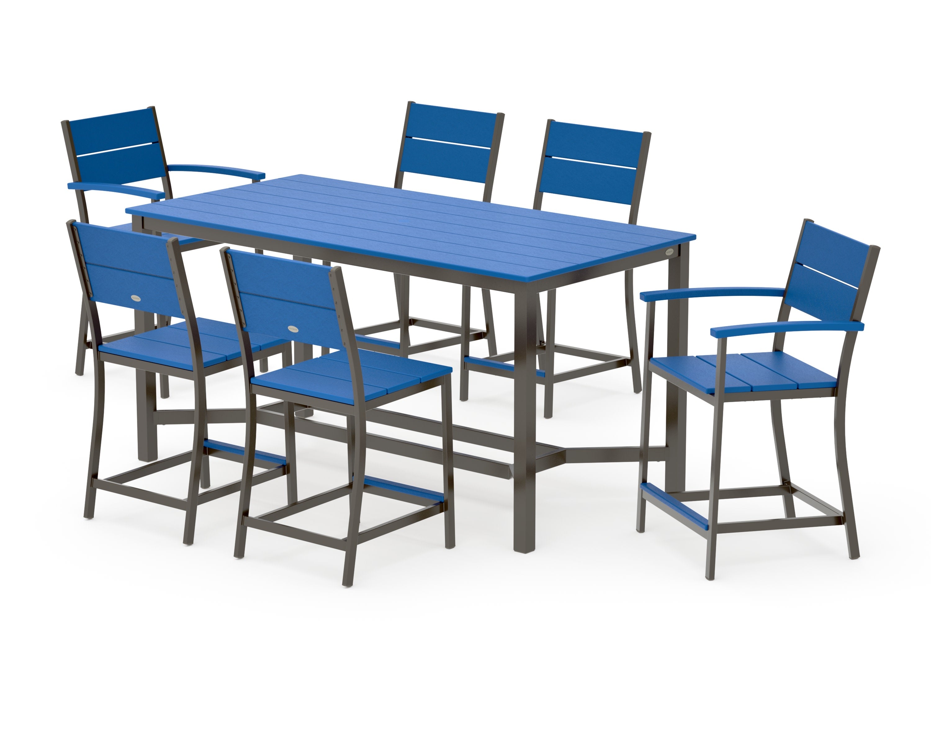 Main Street 7-Piece Counter Set in Bronze / Pacific Blue