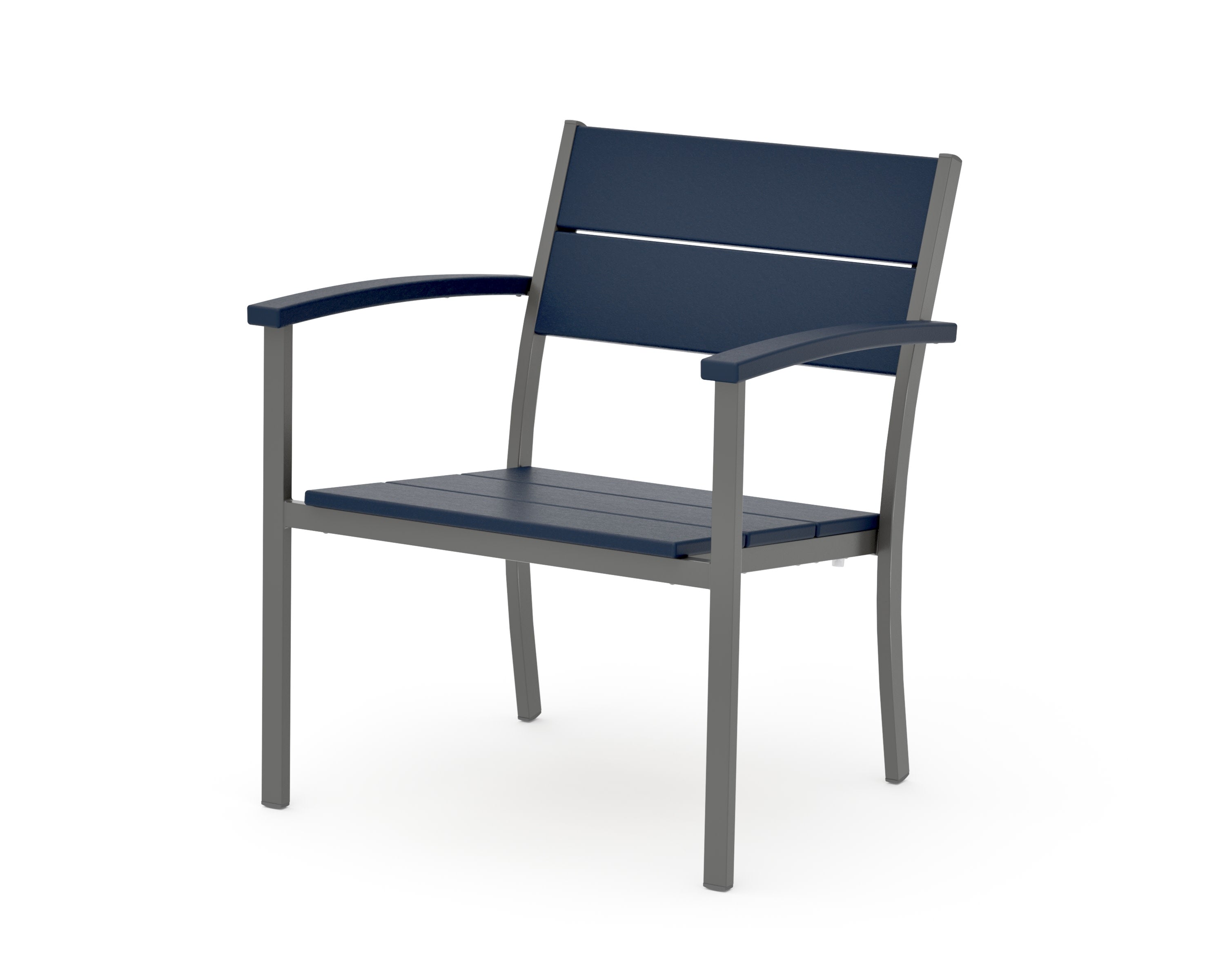 Main Street Stacking Lounge Arm Chair in Charcoal / Navy
