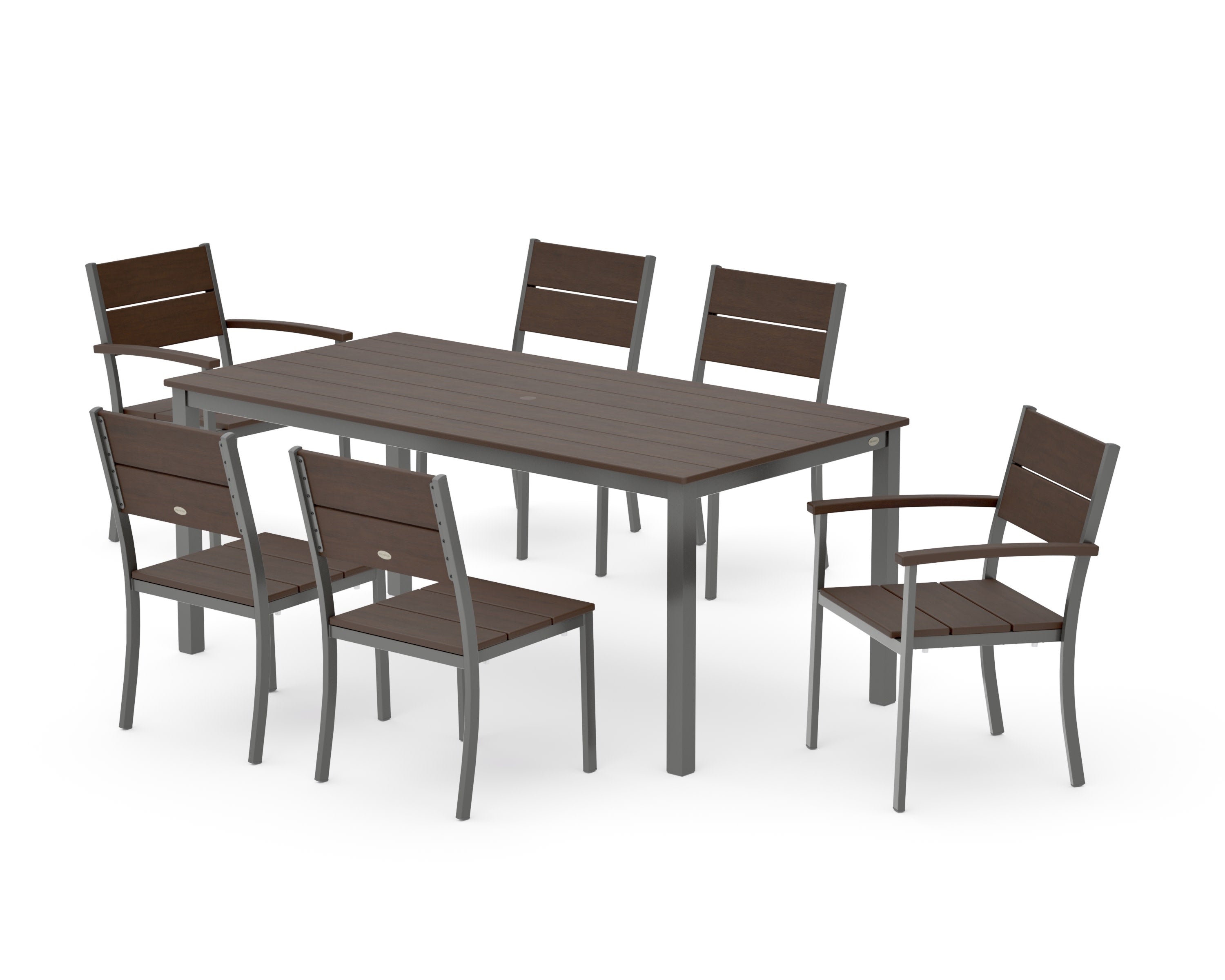 Main Street 7-Piece Dining Set in Charcoal / Kona