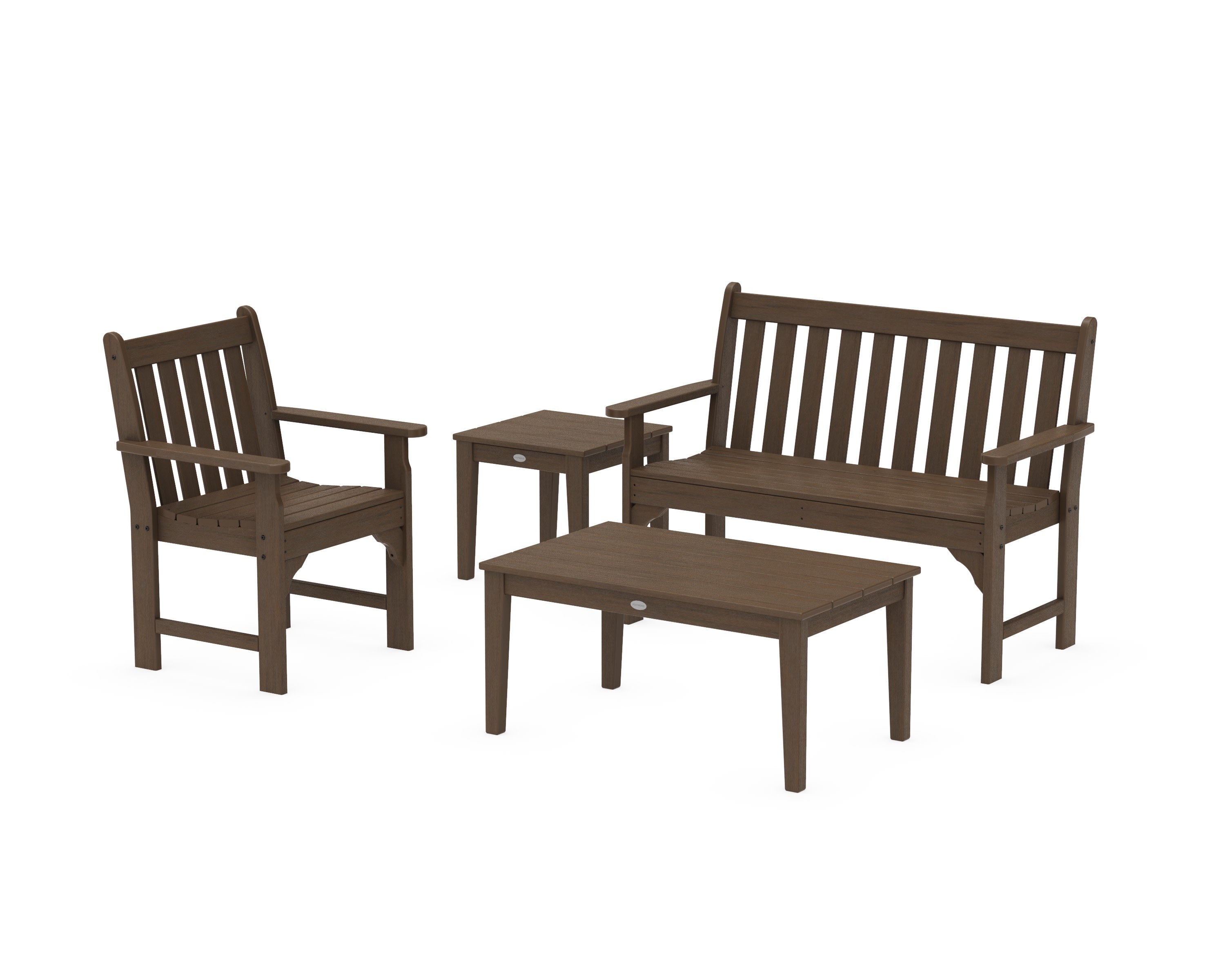 Vineyard 4-Piece Bench Seating Set in Kona