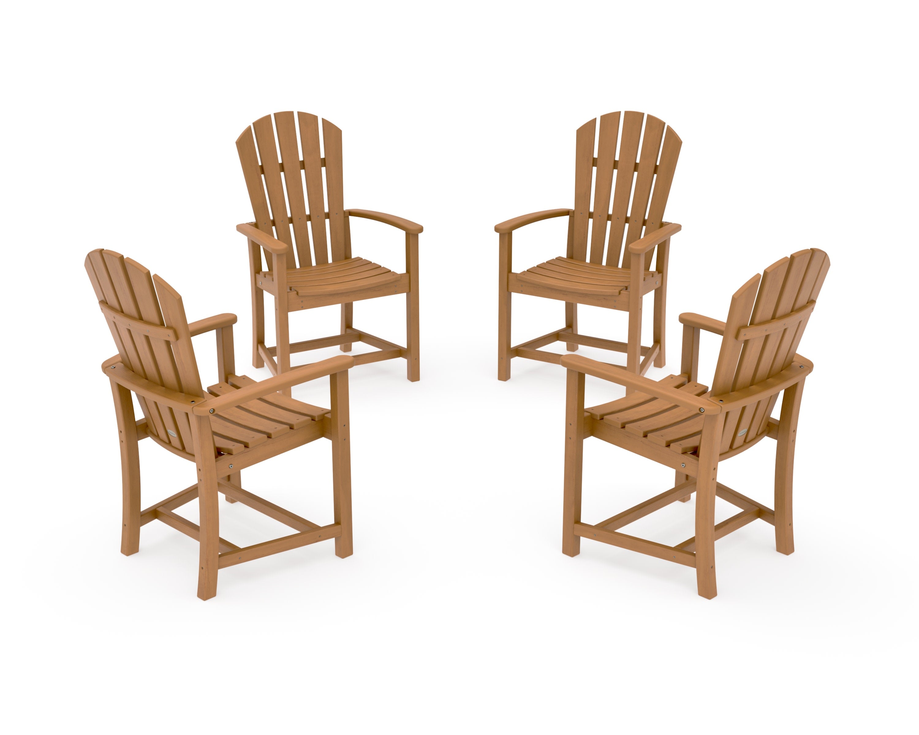 Palm Coast 4-Piece Upright Adirondack Conversation Set in Natural
