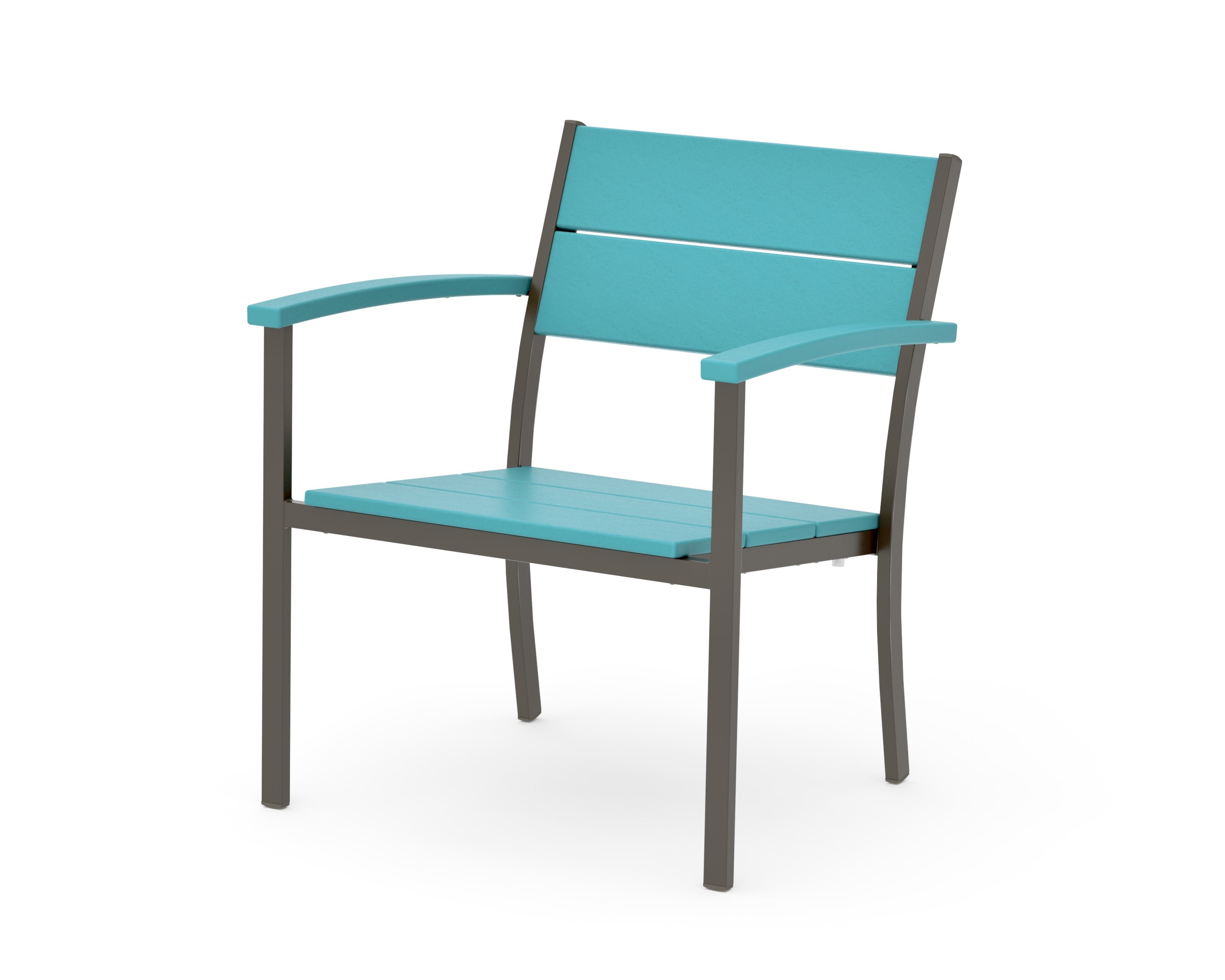 Main Street Stacking Lounge Arm Chair in Bronze / Aruba