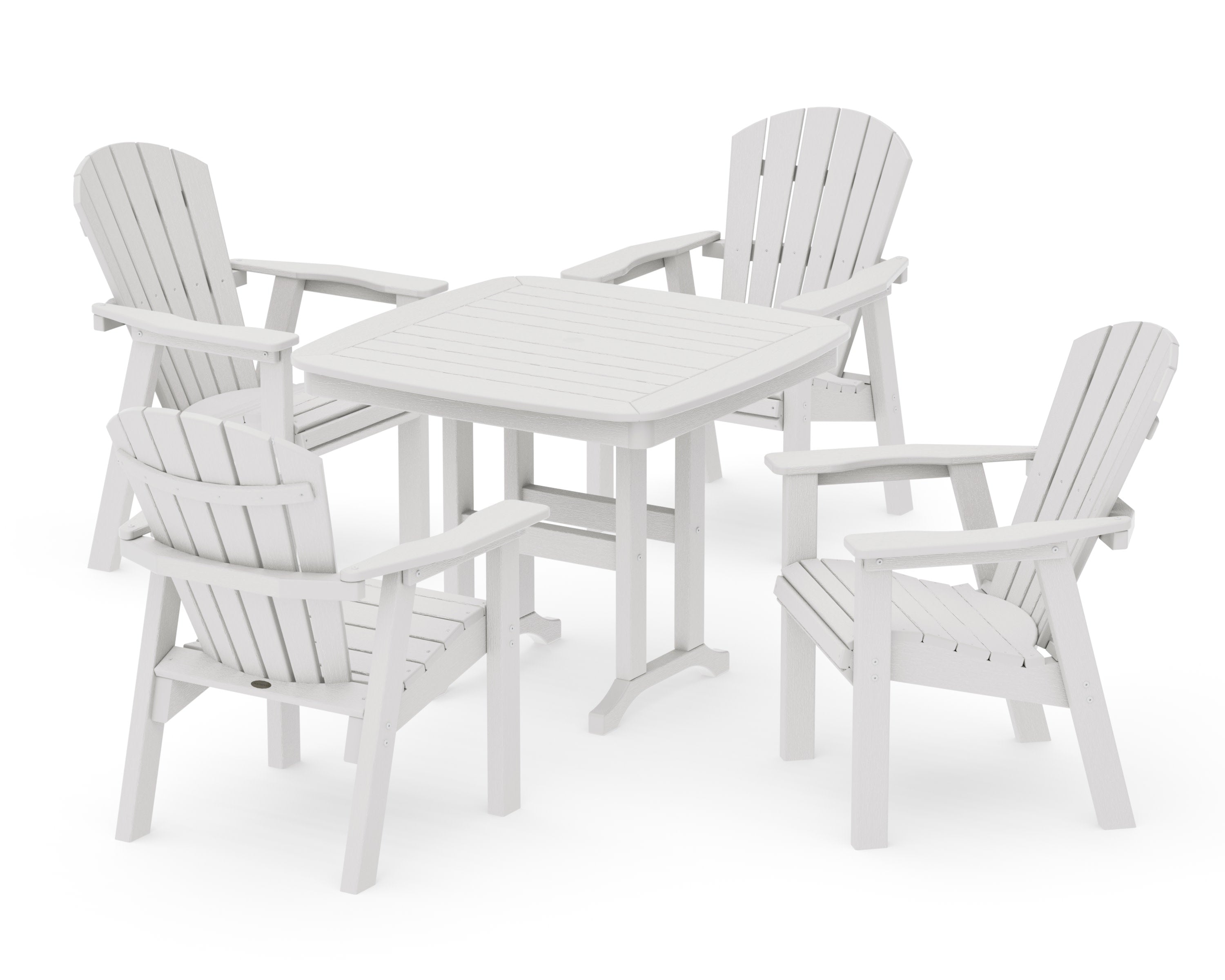 Seashell 5-Piece Dining Set in Vintage White
