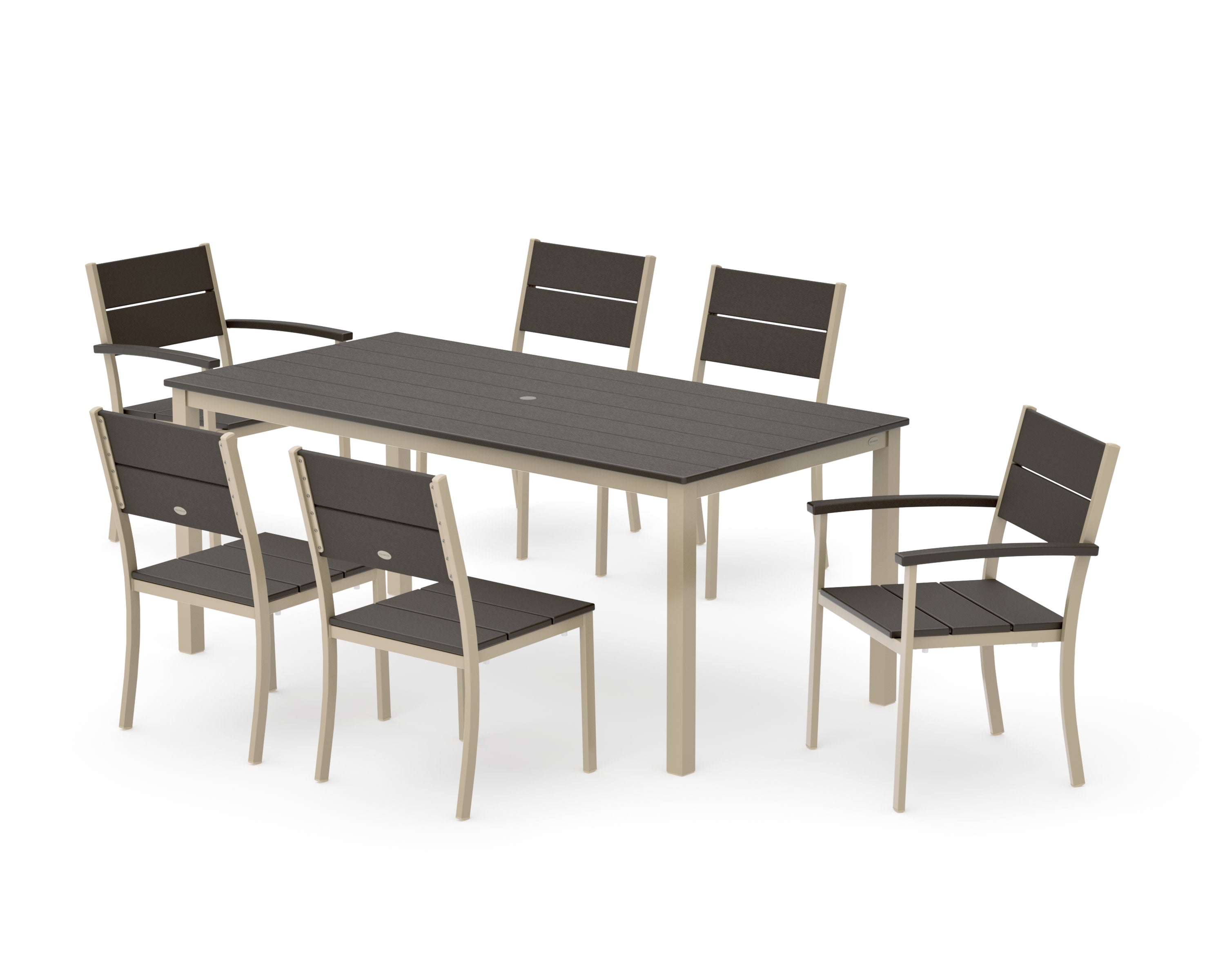 Main Street 7-Piece Dining Set in Sand / Vintage Coffee