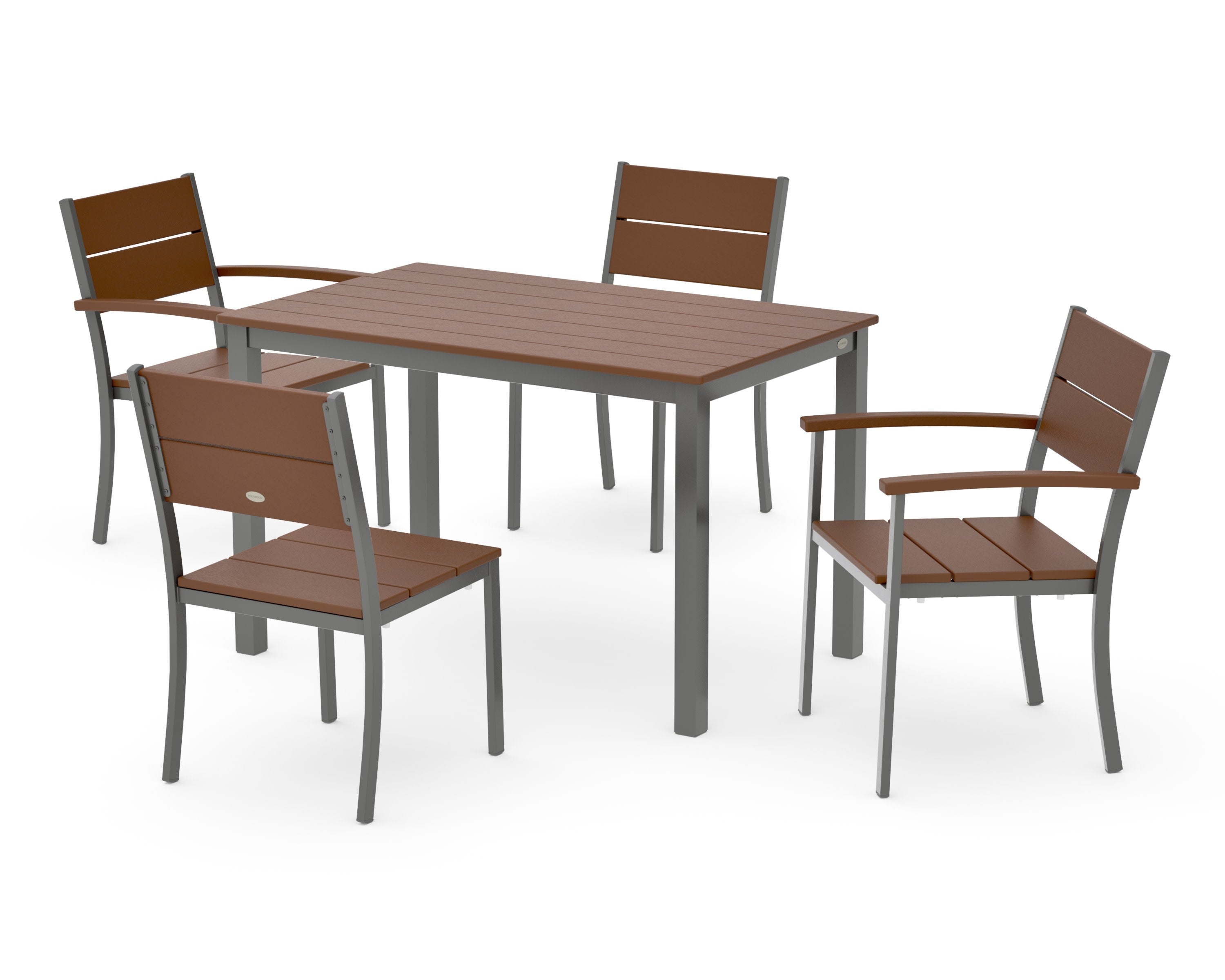Main Street 5-Piece Dining Set in Charcoal / Teak