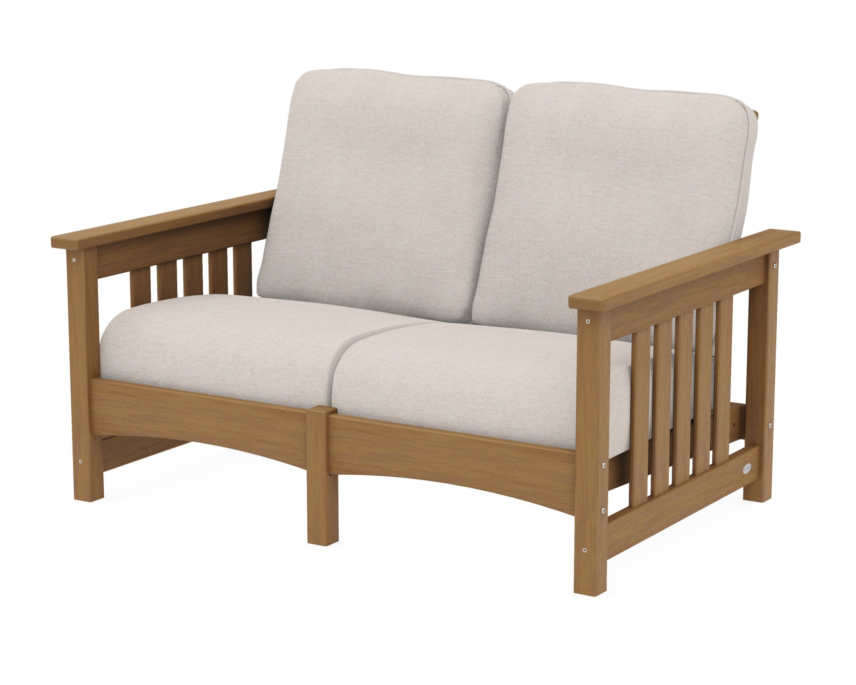 Club Mission Loveseat in Natural / Nuance Cloud