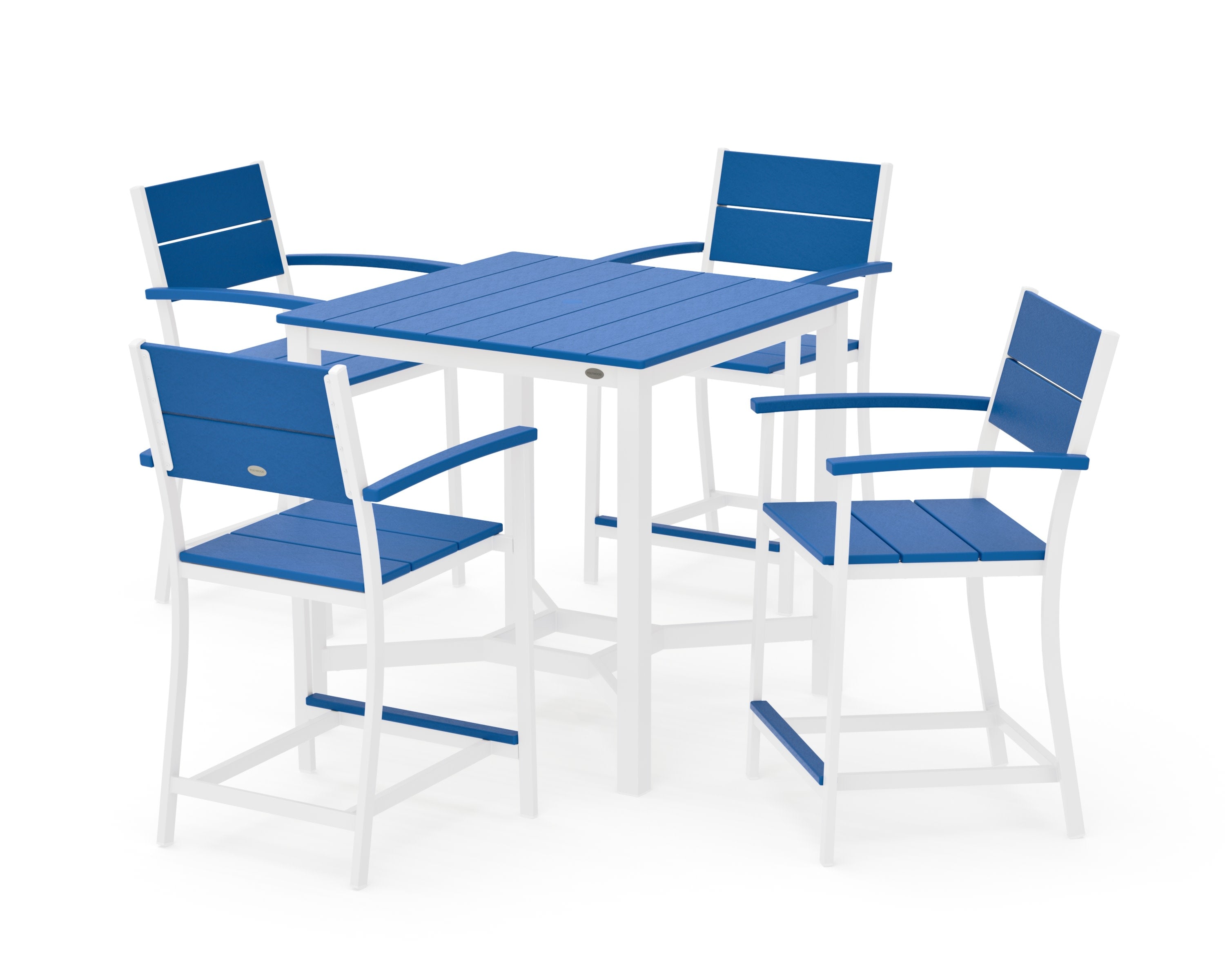 Main Street 5-Piece Counter Set in White / Pacific Blue